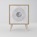 SOLID CIRCLES Aparador de 1 Porta em Efeito Carvalho