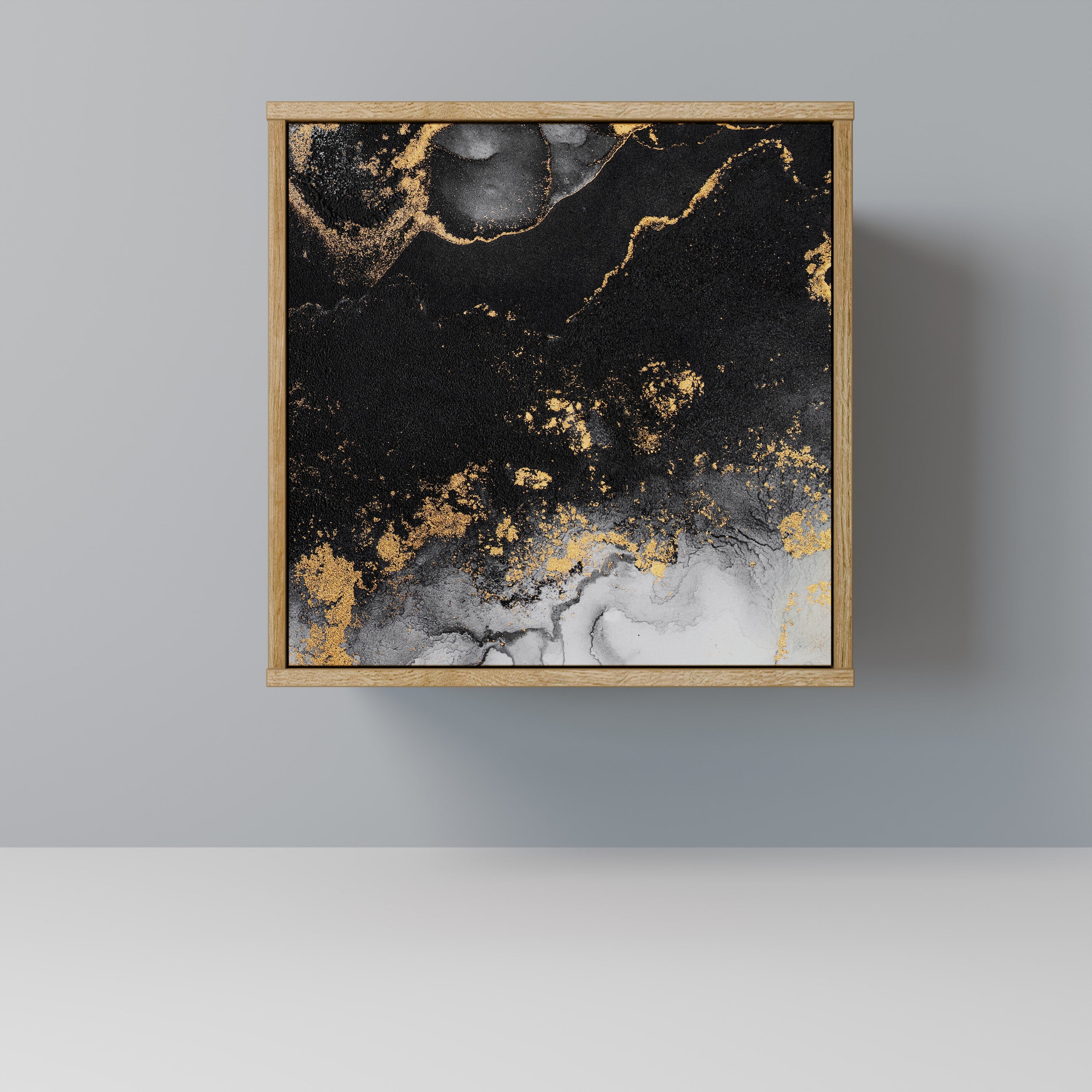 MARBLE OF TOMMORROW Aparador de 1 Porta em Efeito Carvalho