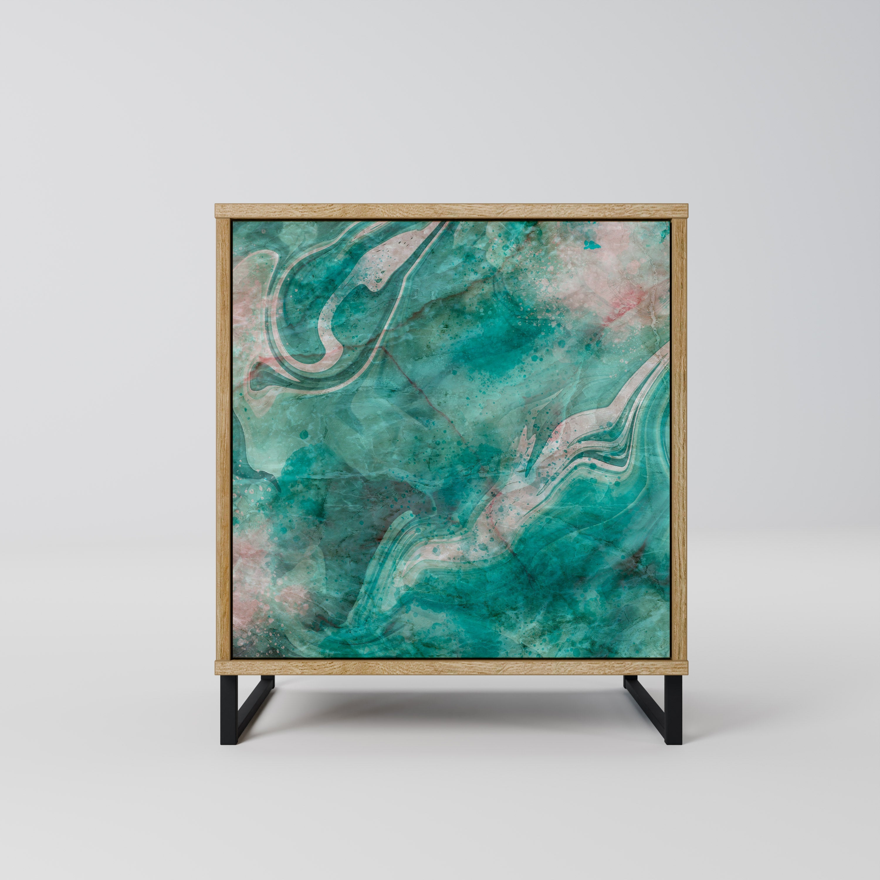 ABSTRACT ALCHEMY Aparador de 1 Porta em Efeito Carvalho