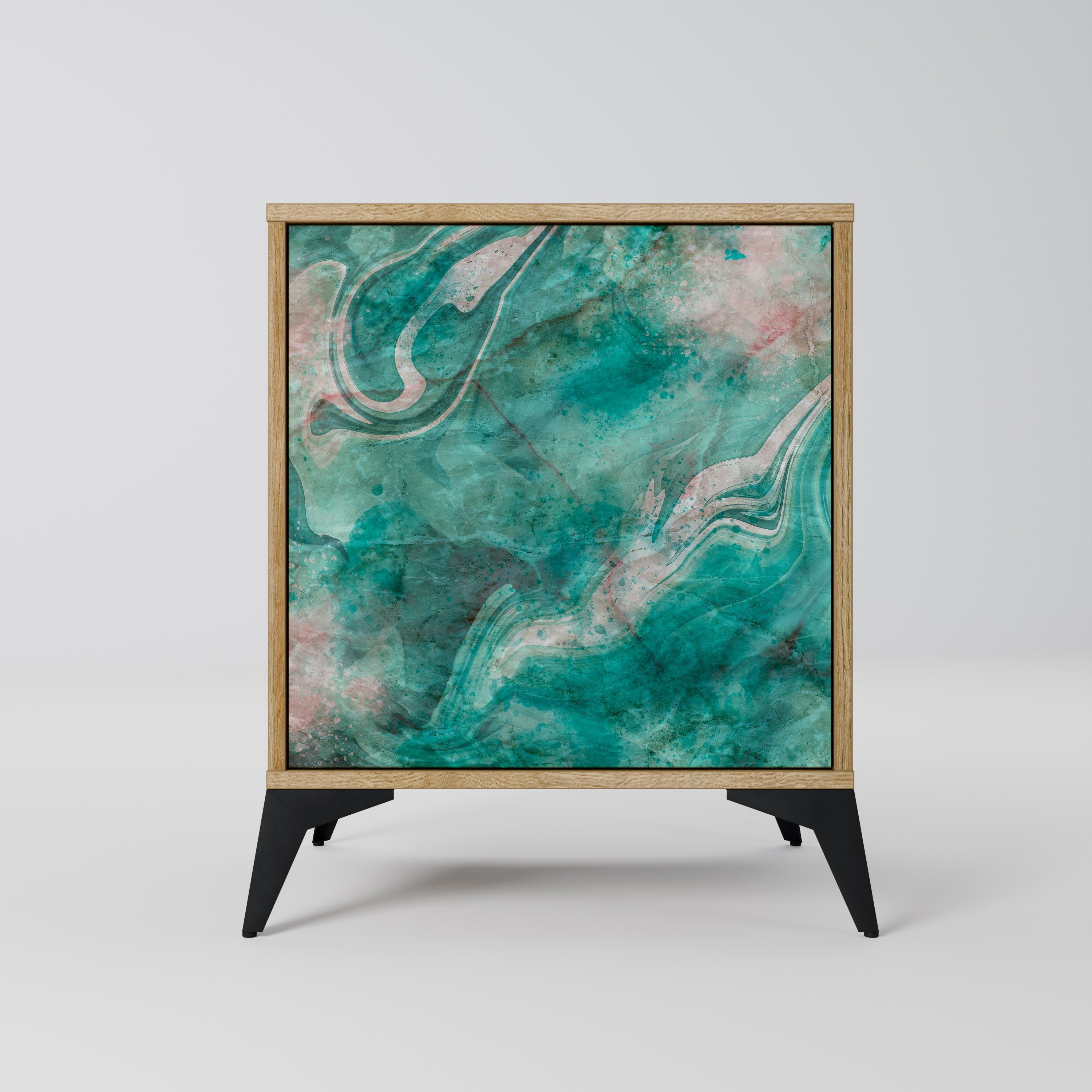 ABSTRACT ALCHEMY Aparador de 1 Porta em Efeito Carvalho