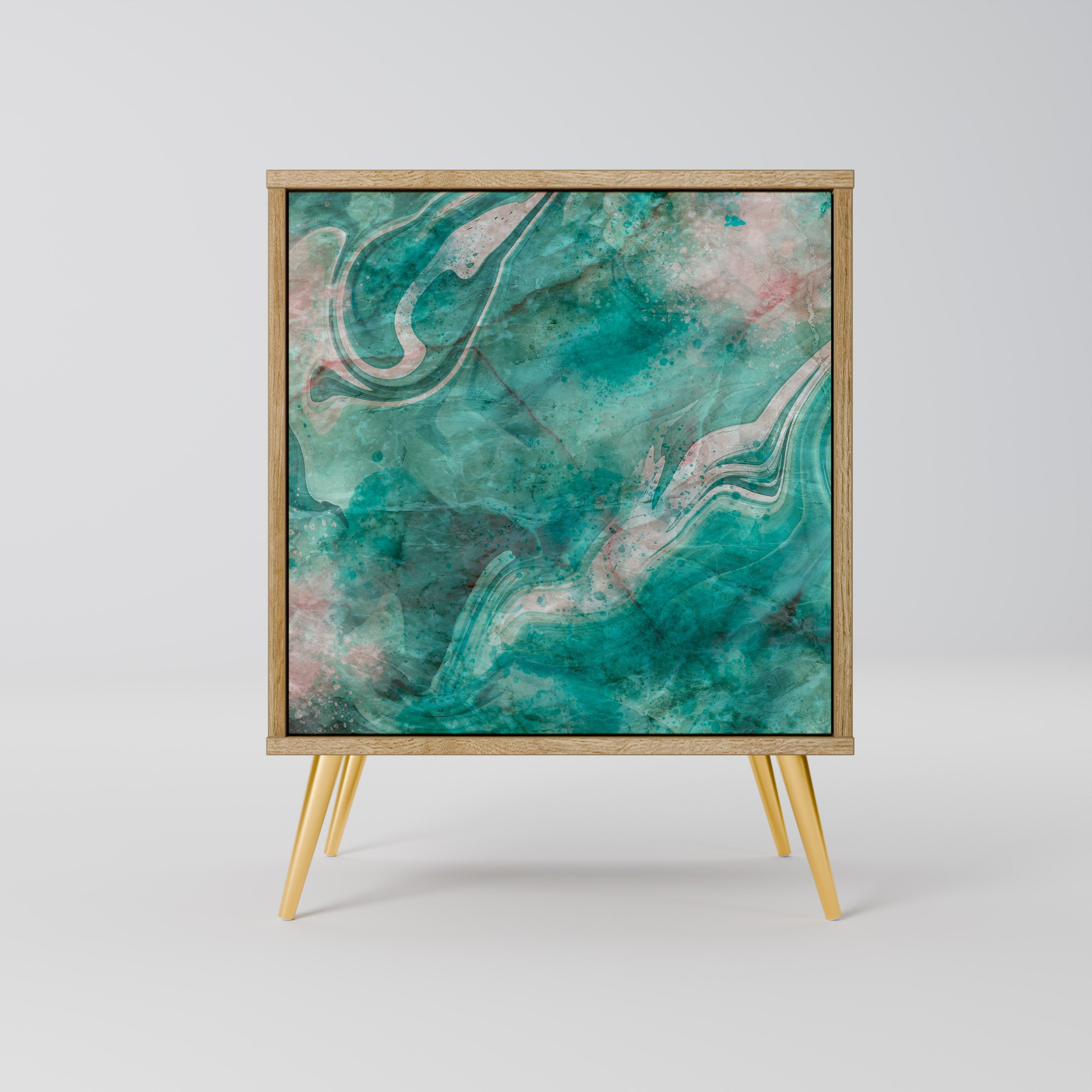 ABSTRACT ALCHEMY Aparador de 1 Porta em Efeito Carvalho