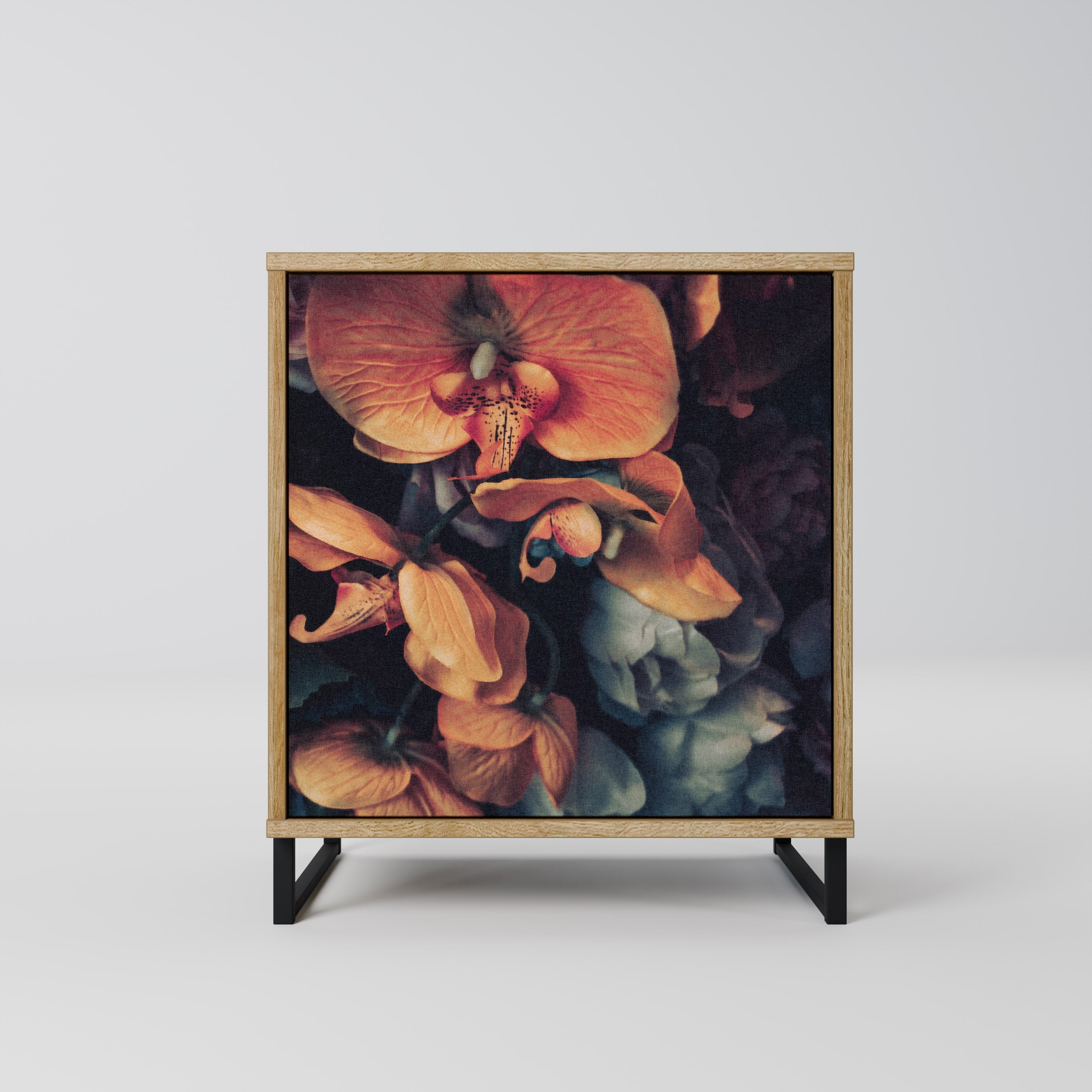 NEVERENDING BLOOM Aparador de 1 Porta em Efeito Carvalho