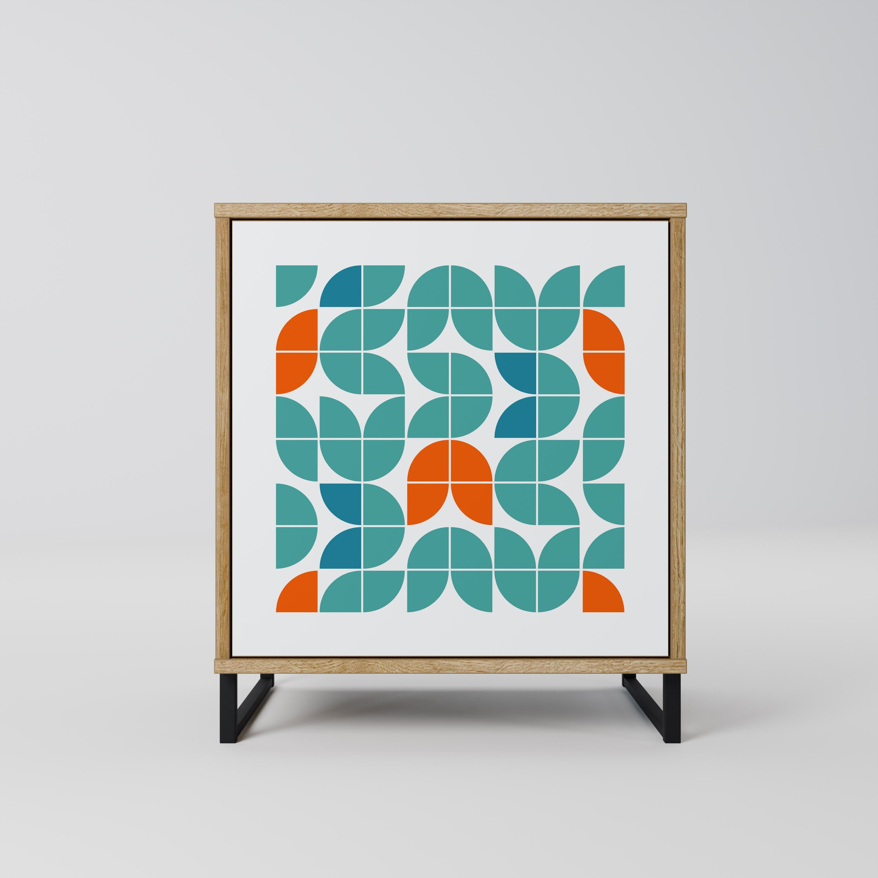 BE THE CHANGE Aparador de 1 Porta em Efeito Carvalho