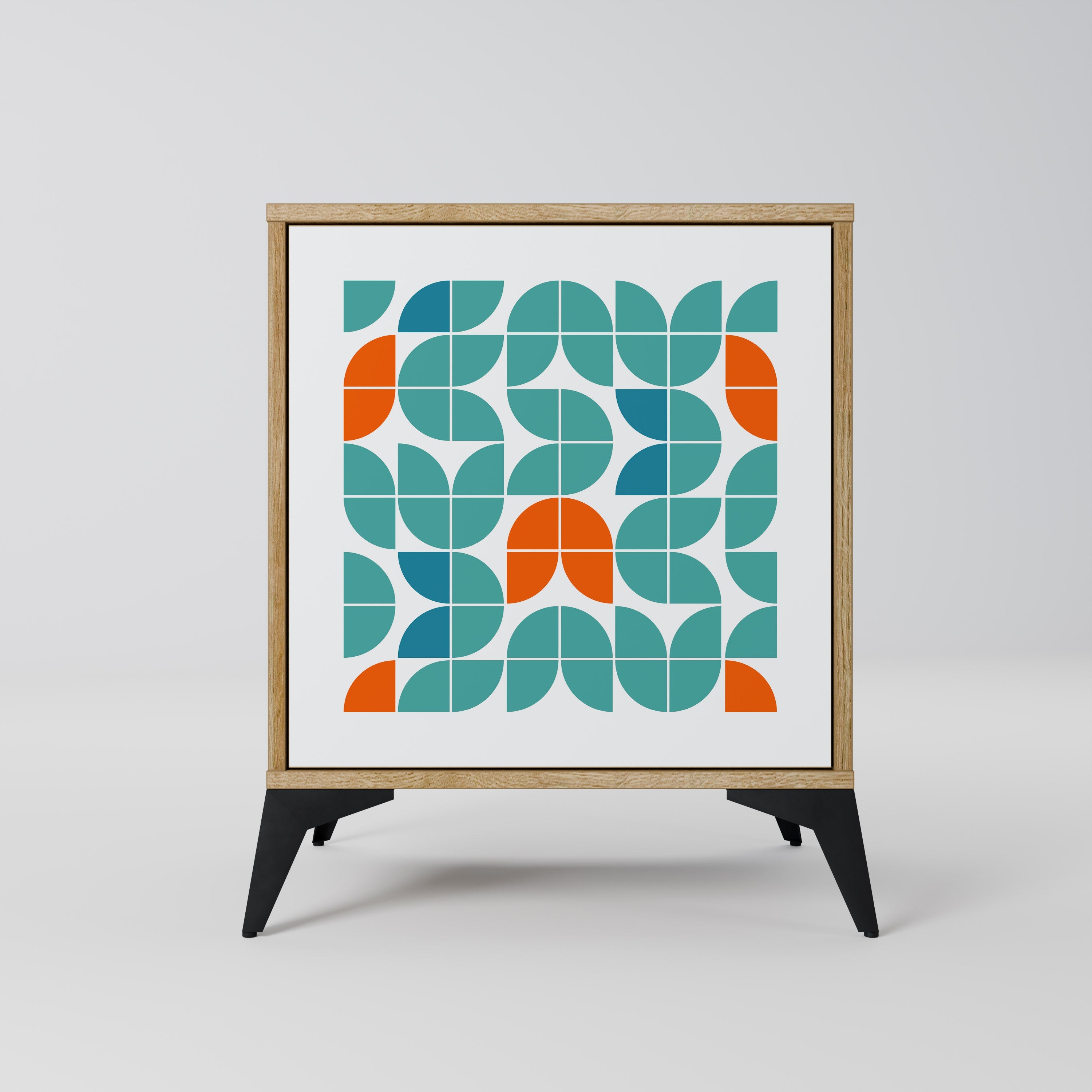 BE THE CHANGE Aparador de 1 Porta em Efeito Carvalho