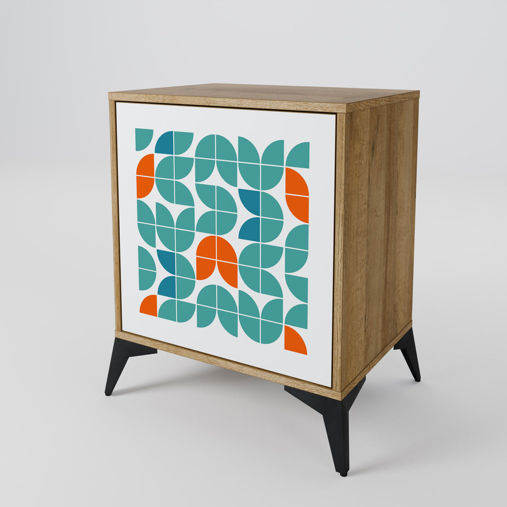 BE THE CHANGE Aparador de 1 Porta em Efeito Carvalho