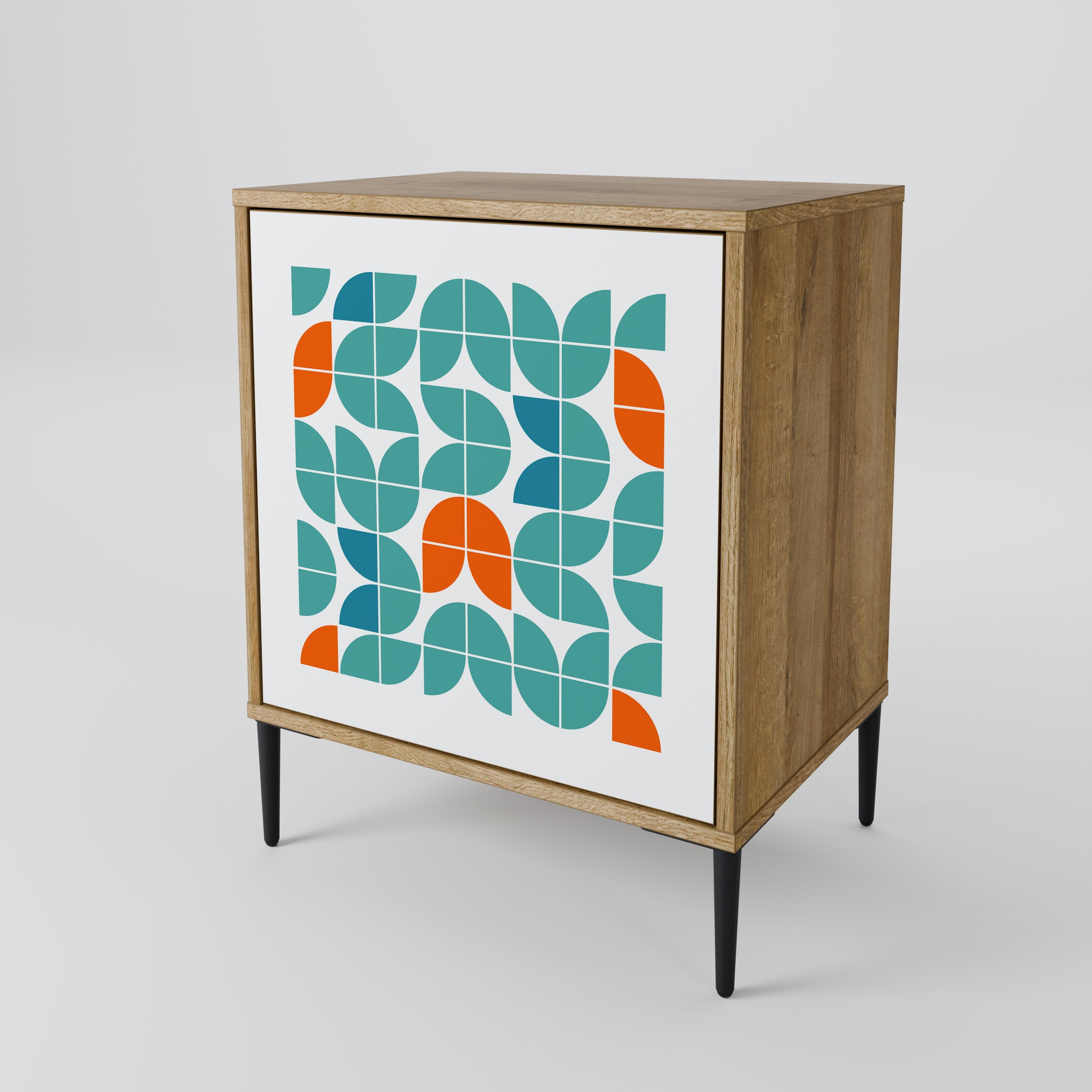 BE THE CHANGE Aparador de 1 Porta em Efeito Carvalho