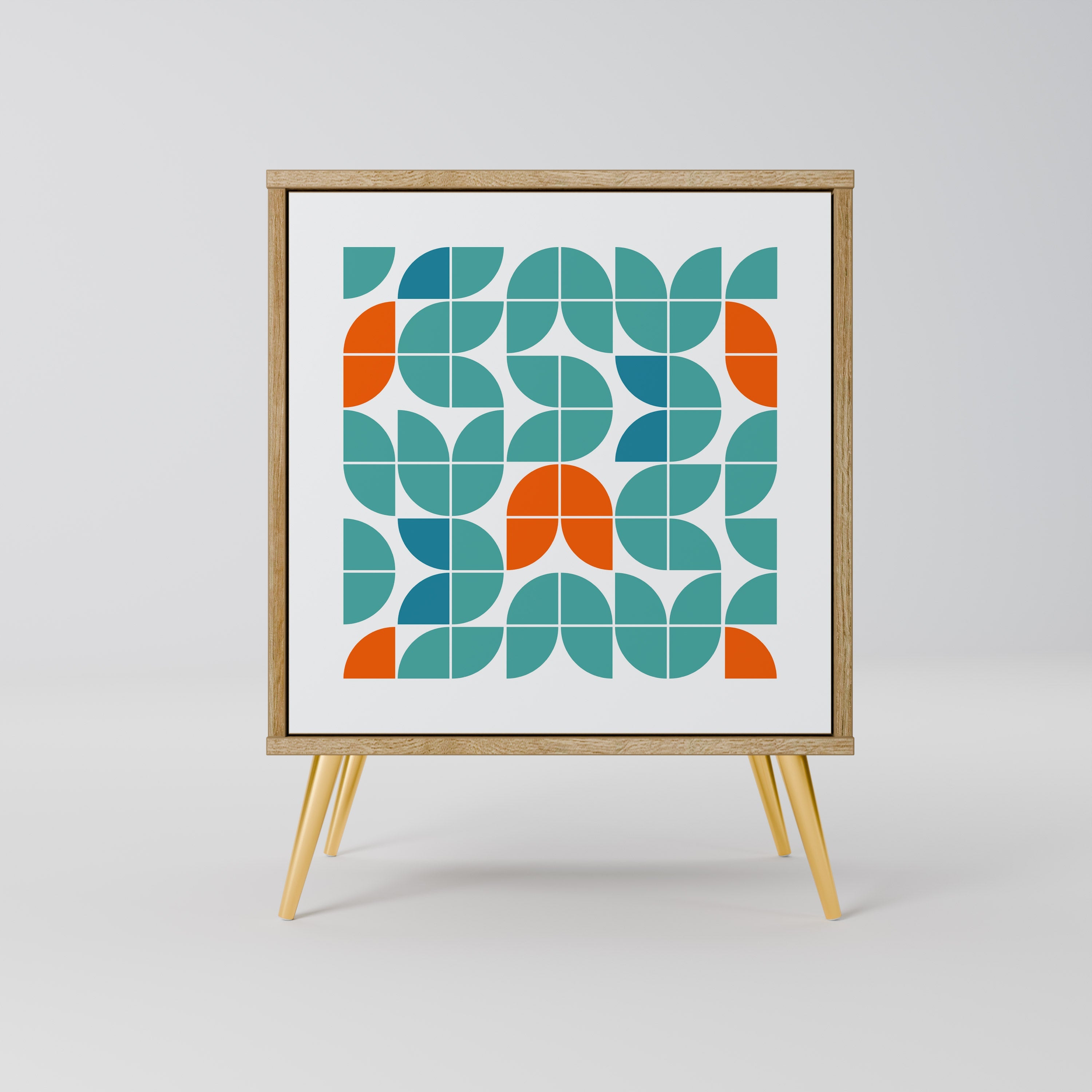 BE THE CHANGE Aparador de 1 Porta em Efeito Carvalho