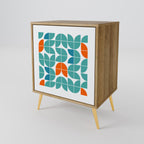 BE THE CHANGE Aparador de 1 Porta em Efeito Carvalho