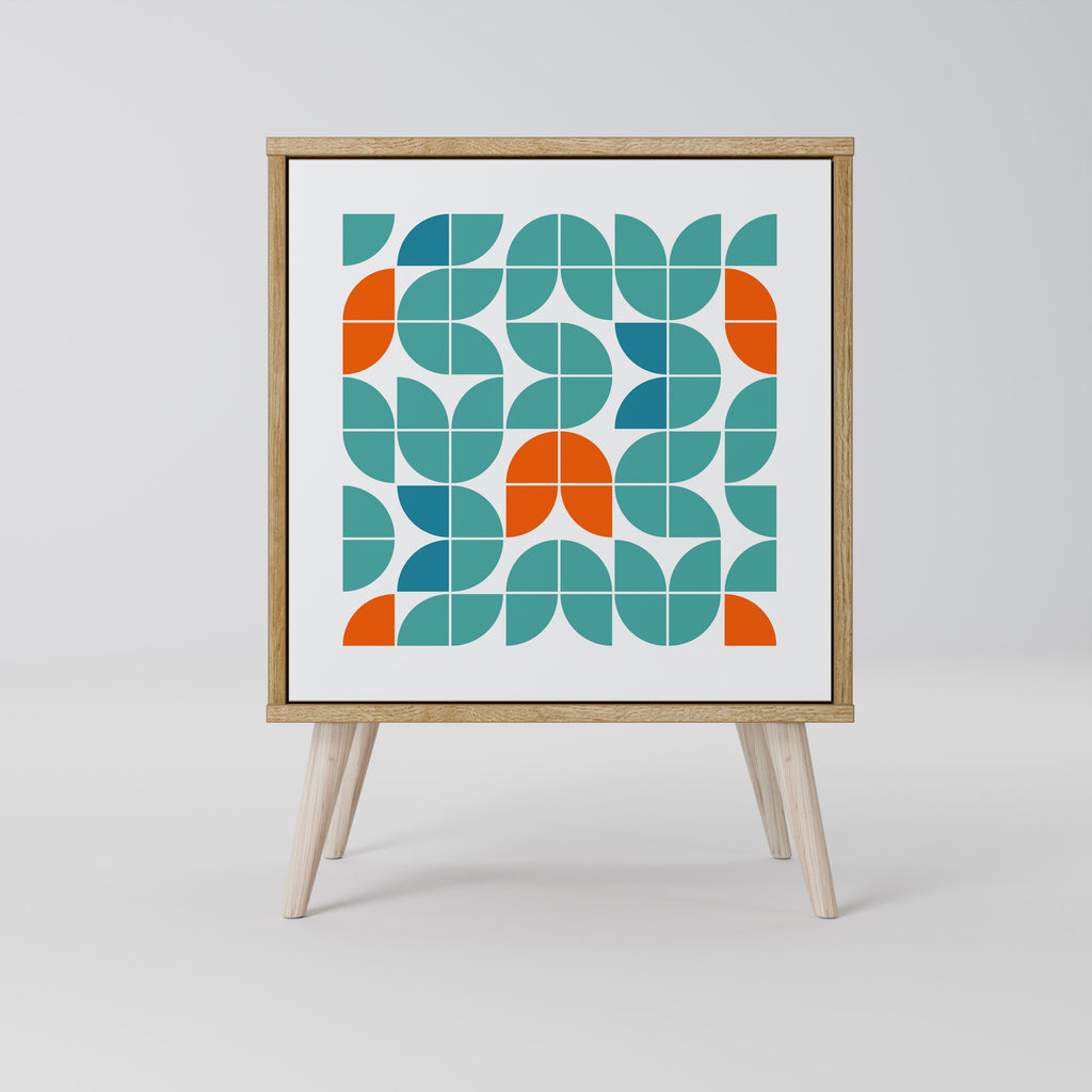 BE THE CHANGE Aparador de 1 Porta em Efeito Carvalho