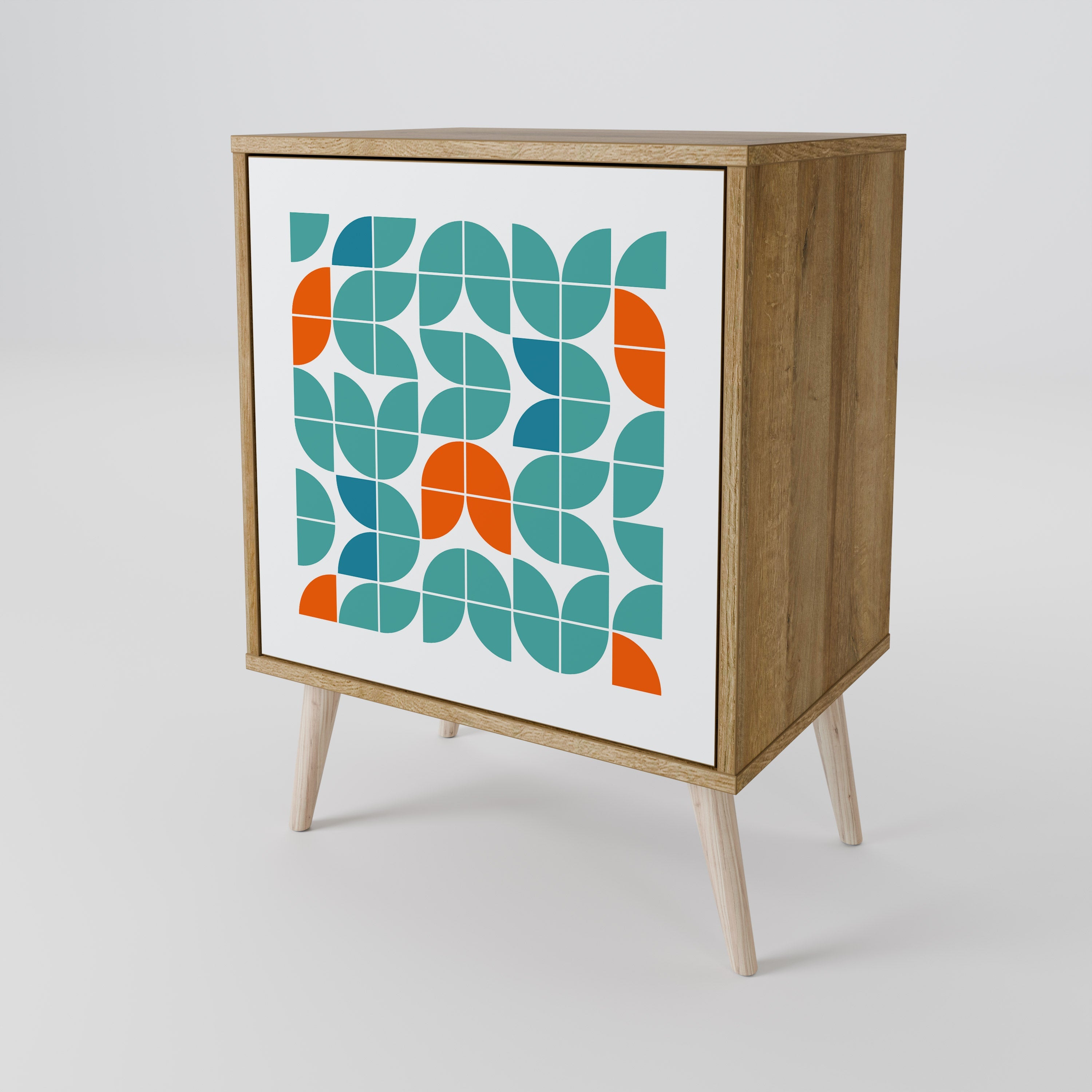 BE THE CHANGE Aparador de 1 Porta em Efeito Carvalho