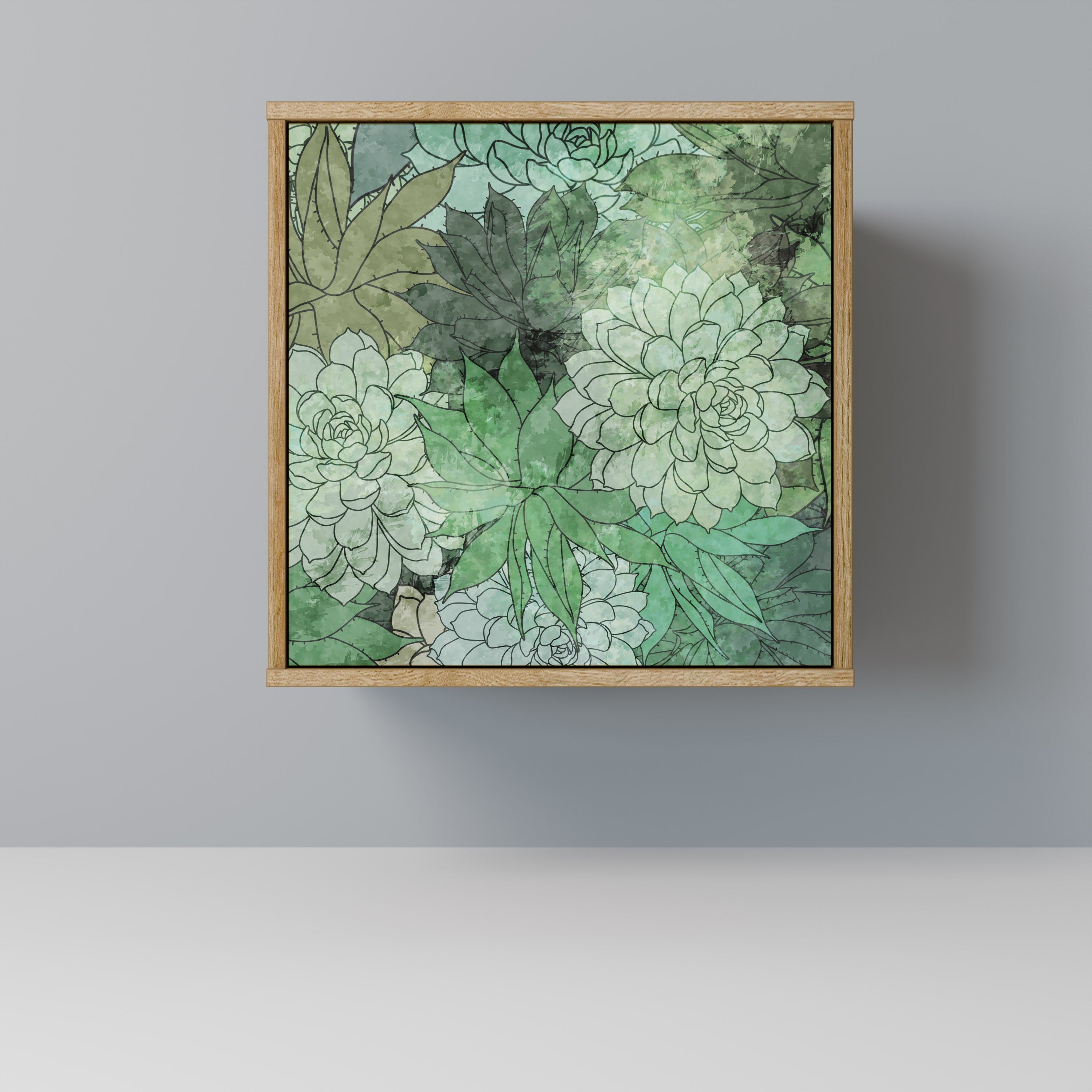 SUCCULENT CLUSTER Aparador de 1 Porta em Efeito Carvalho