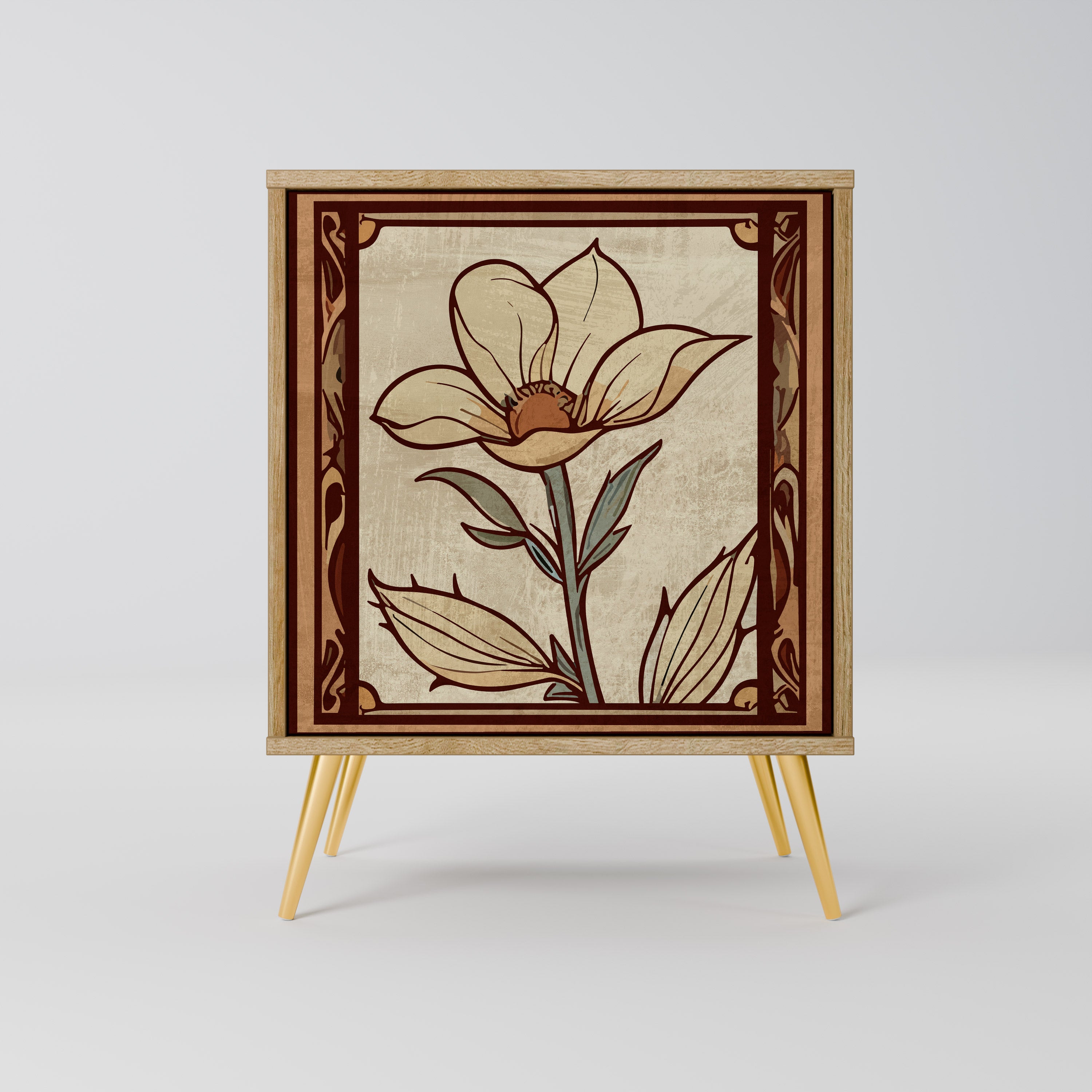 TIMELESS FLORA Aparador de 1 Porta em Efeito Carvalho