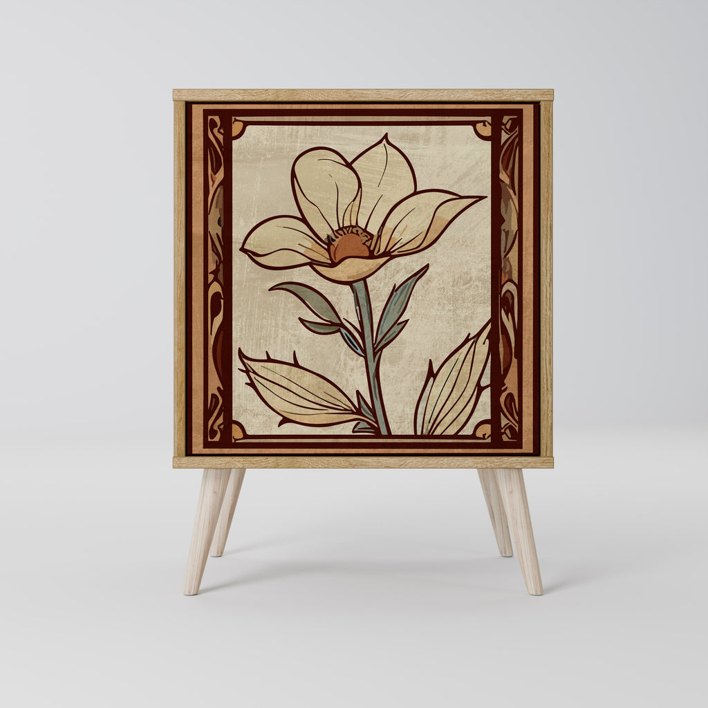 TIMELESS FLORA Aparador de 1 Porta em Efeito Carvalho