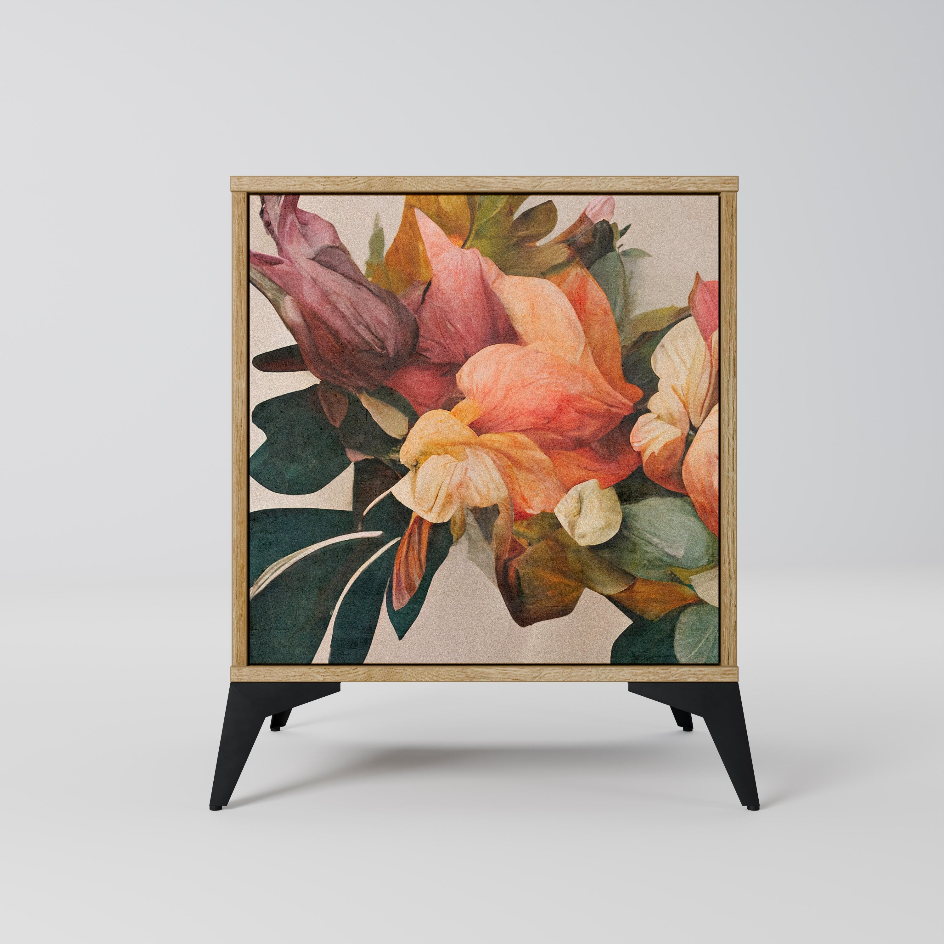 STYLISH BEAUTY Aparador de 1 Porta em Efeito Carvalho