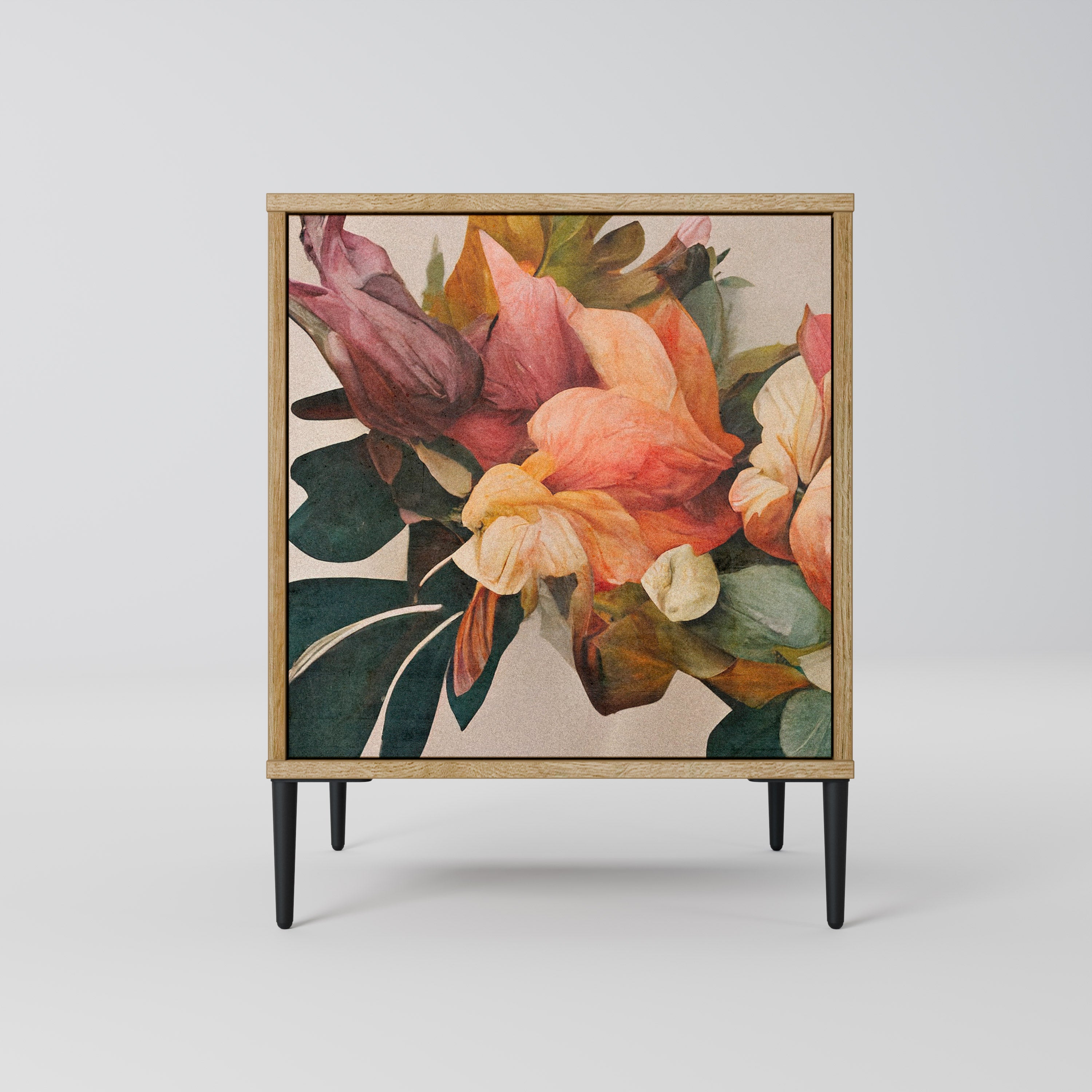 STYLISH BEAUTY Aparador de 1 Porta em Efeito Carvalho