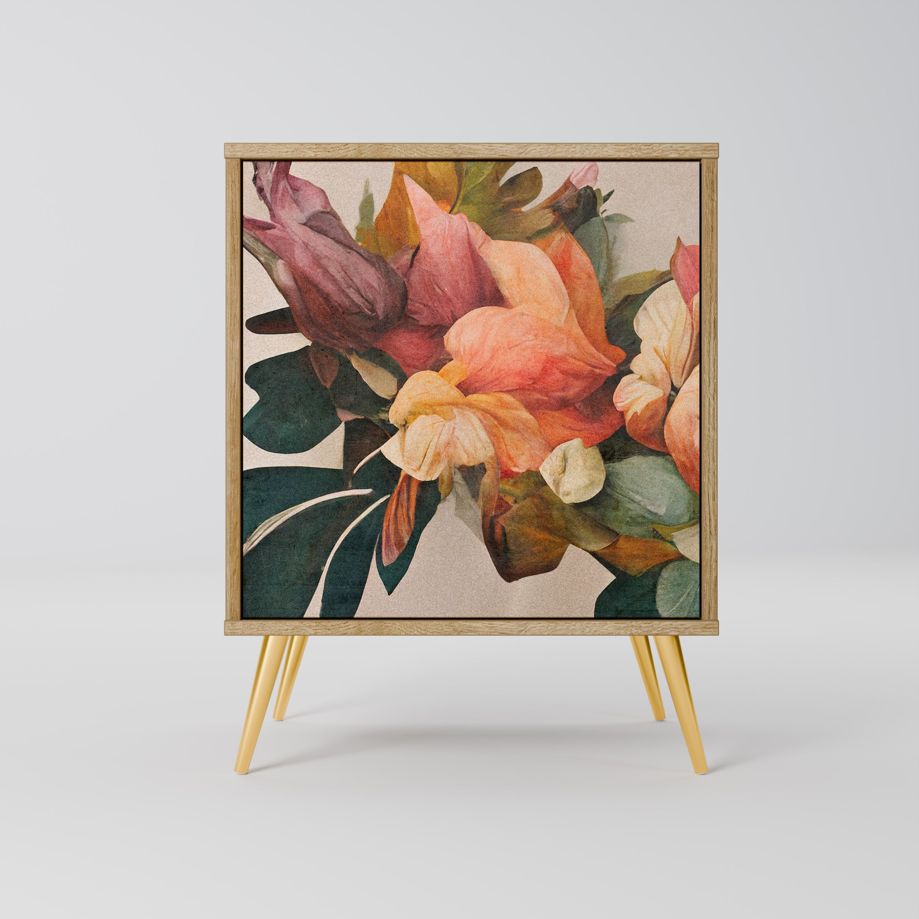 STYLISH BEAUTY Aparador de 1 Porta em Efeito Carvalho