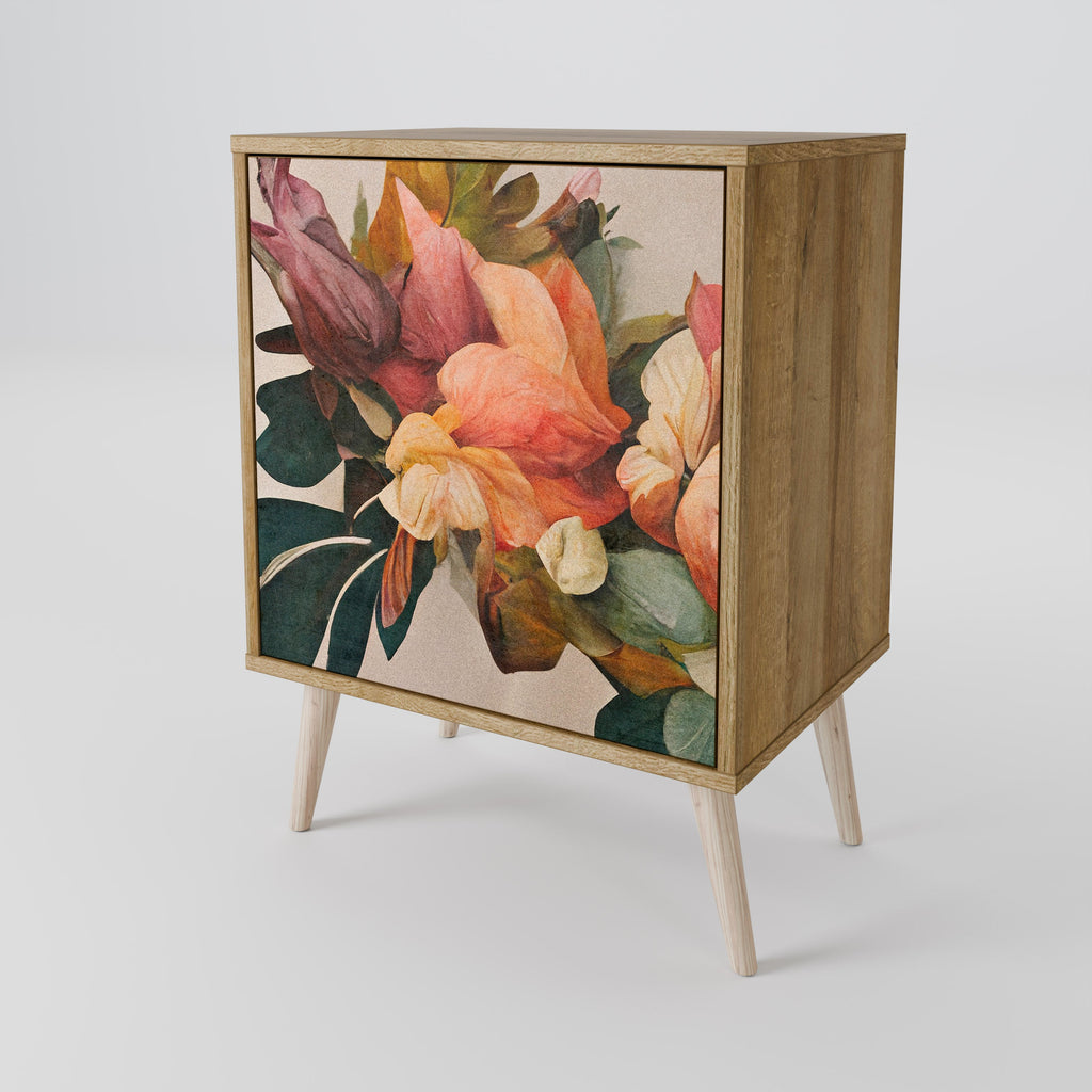 STYLISH BEAUTY Aparador de 1 Porta em Efeito Carvalho