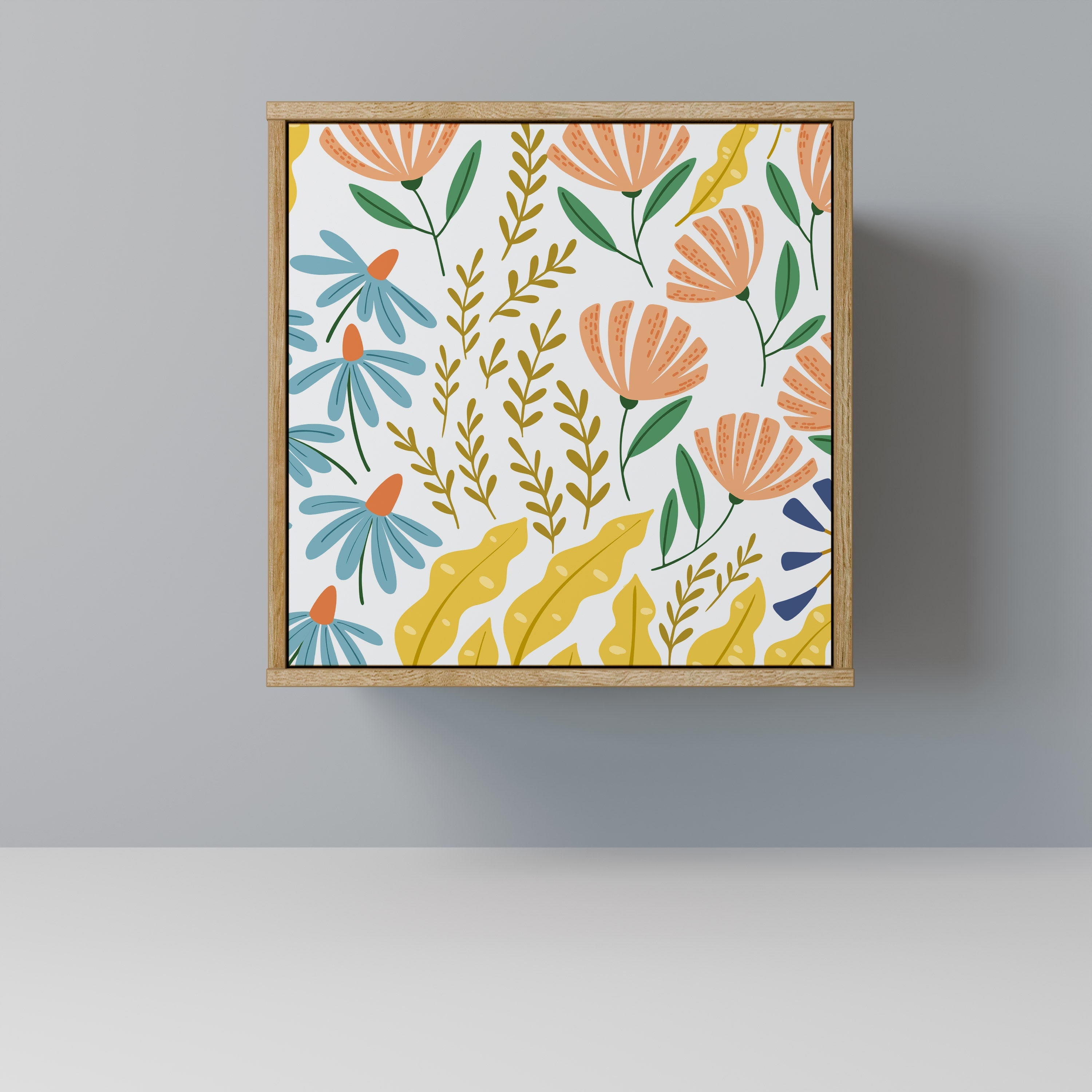 HELLO SPRING Aparador de 1 Porta em Efeito Carvalho