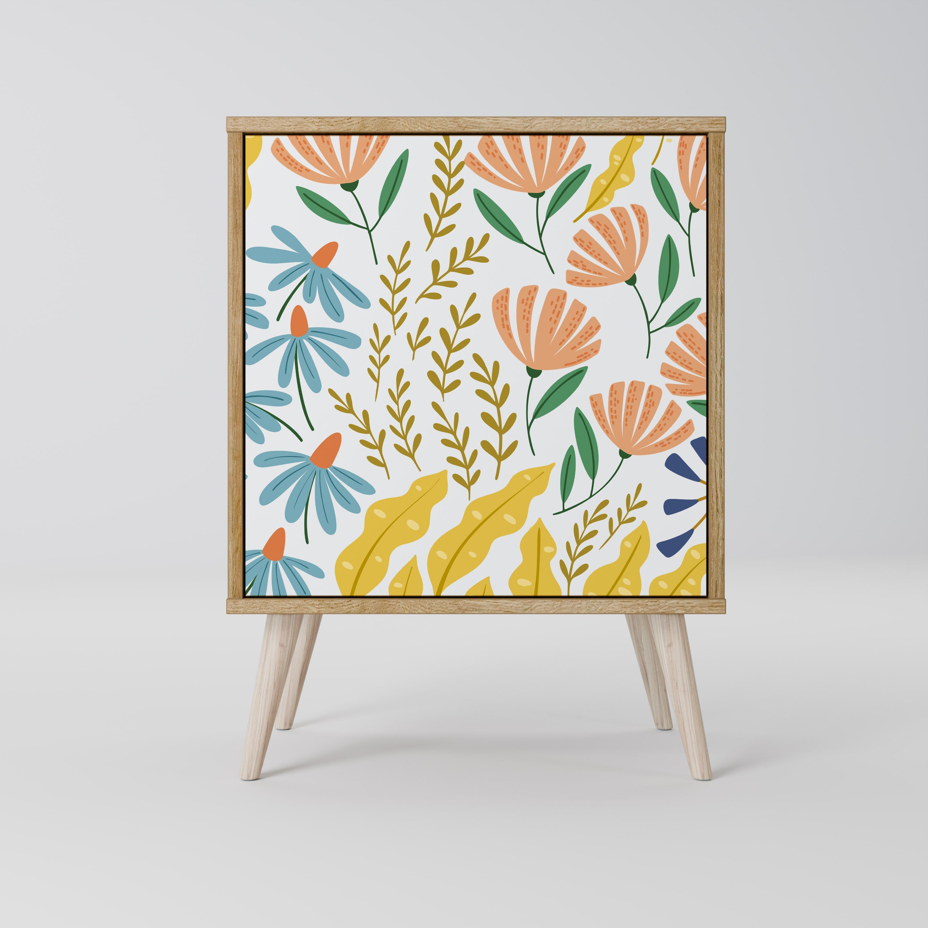 HELLO SPRING Aparador de 1 Porta em Efeito Carvalho