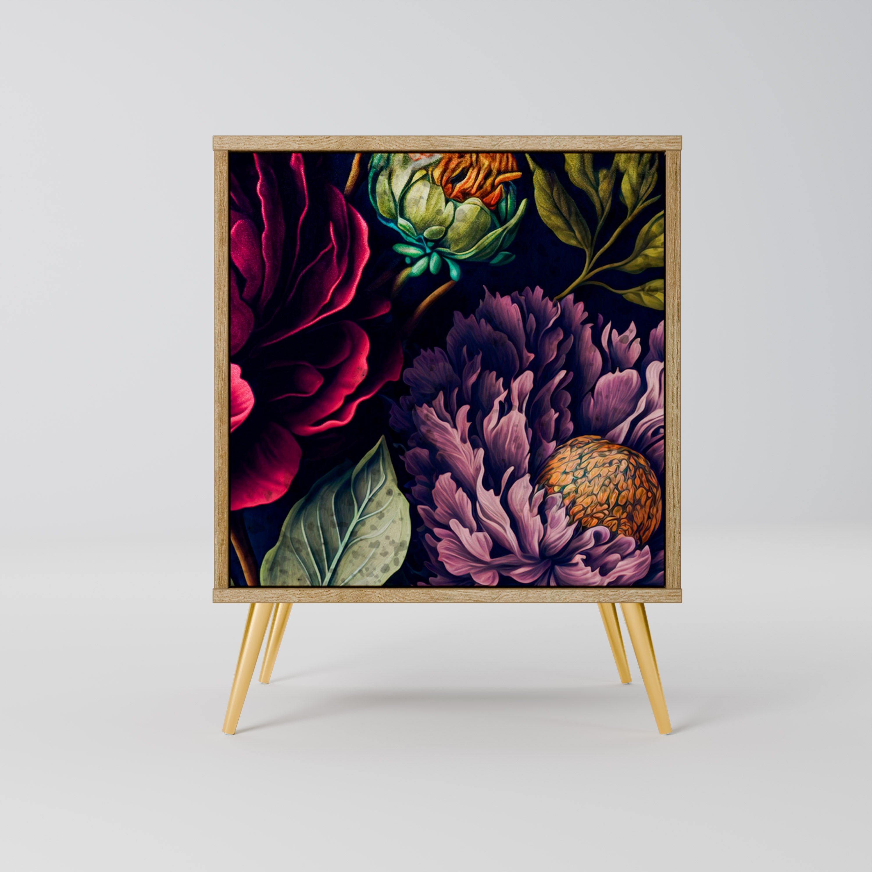 BLOOMING ELEGANCE Aparador de 1 Porta em Efeito Carvalho