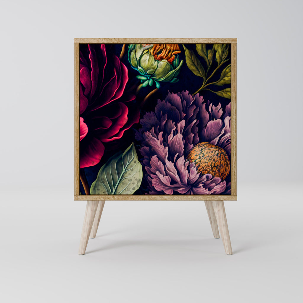 BLOOMING ELEGANCE Aparador de 1 Porta em Efeito Carvalho