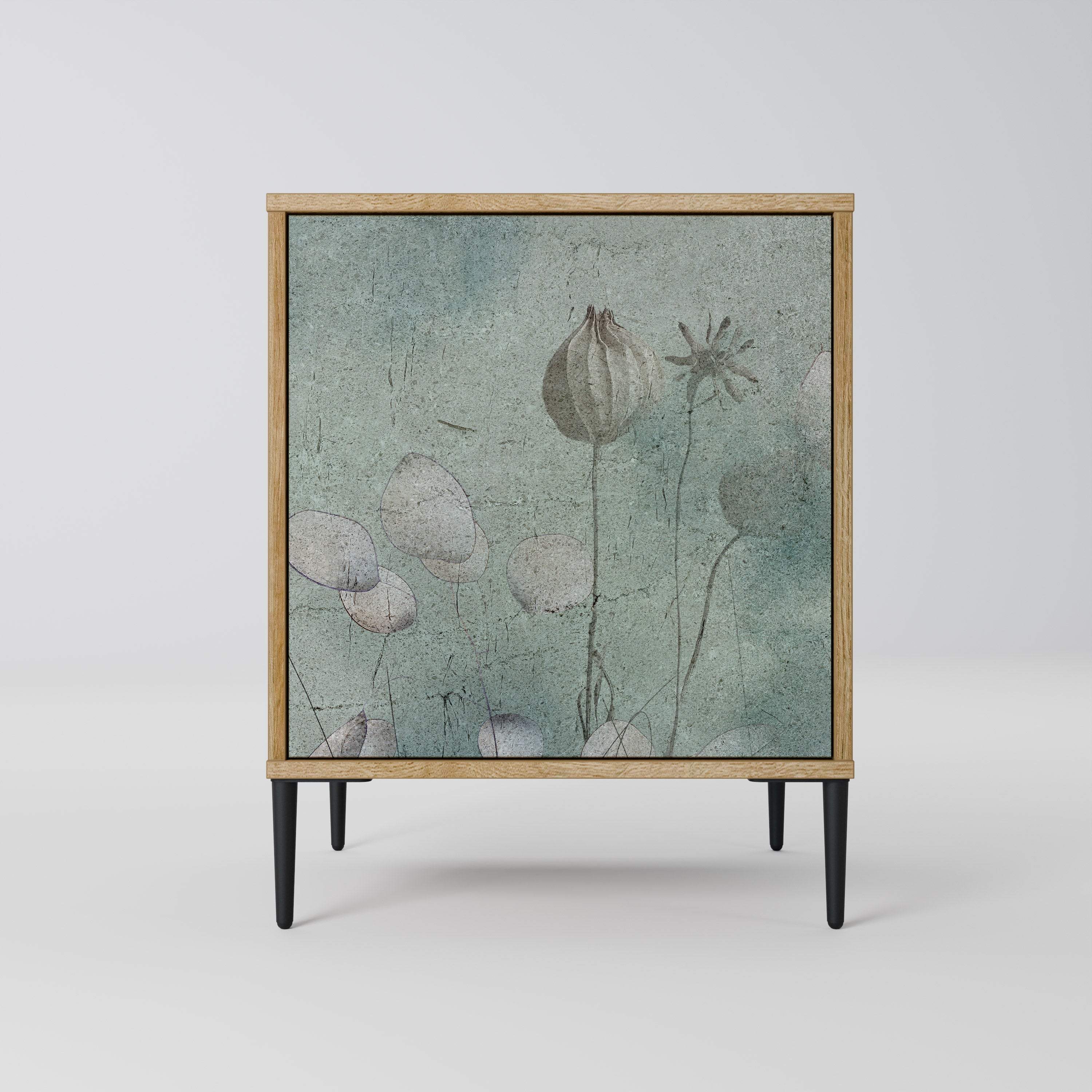 NIGHT LADY Aparador de 1 Porta em Efeito Carvalho