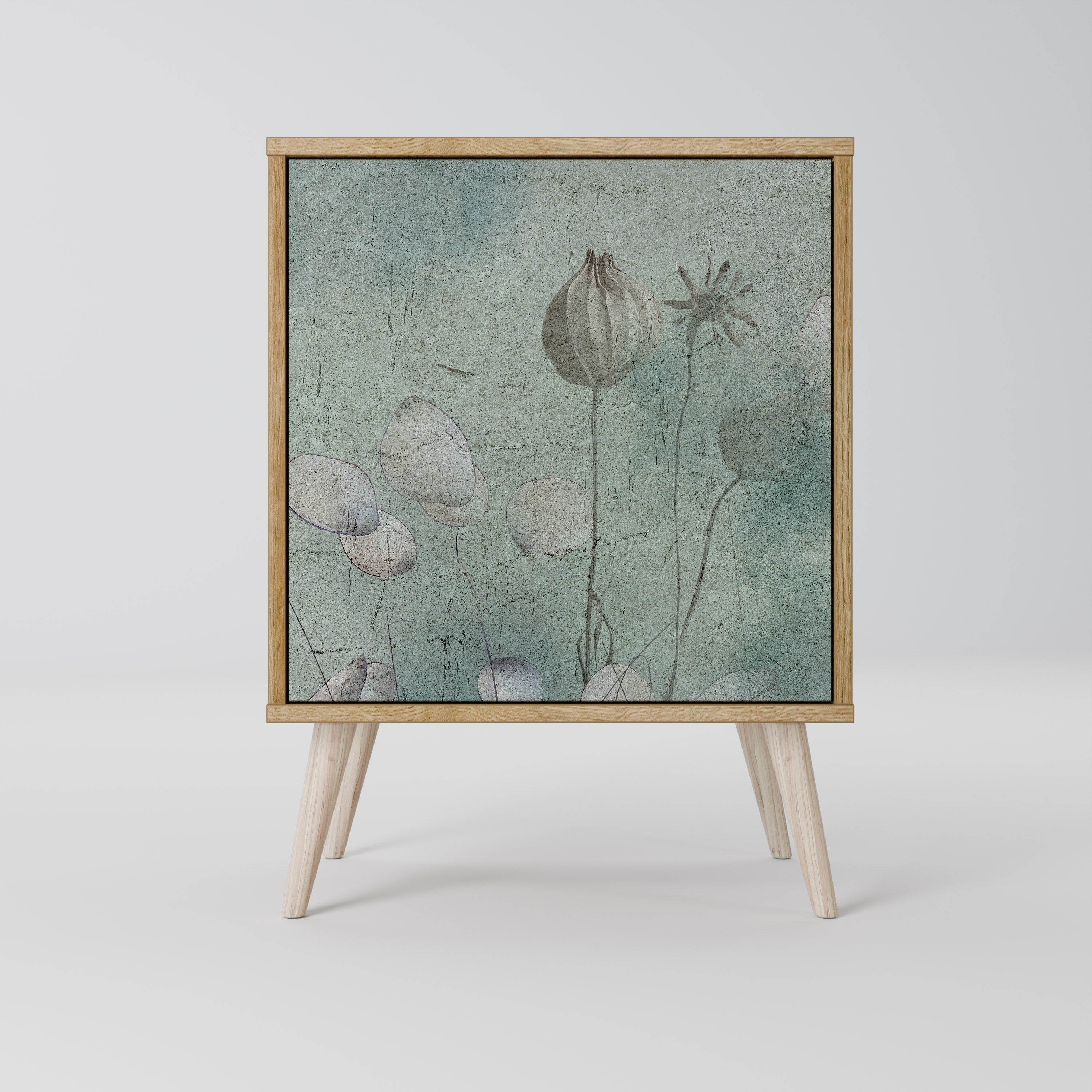 NIGHT LADY Aparador de 1 Porta em Efeito Carvalho