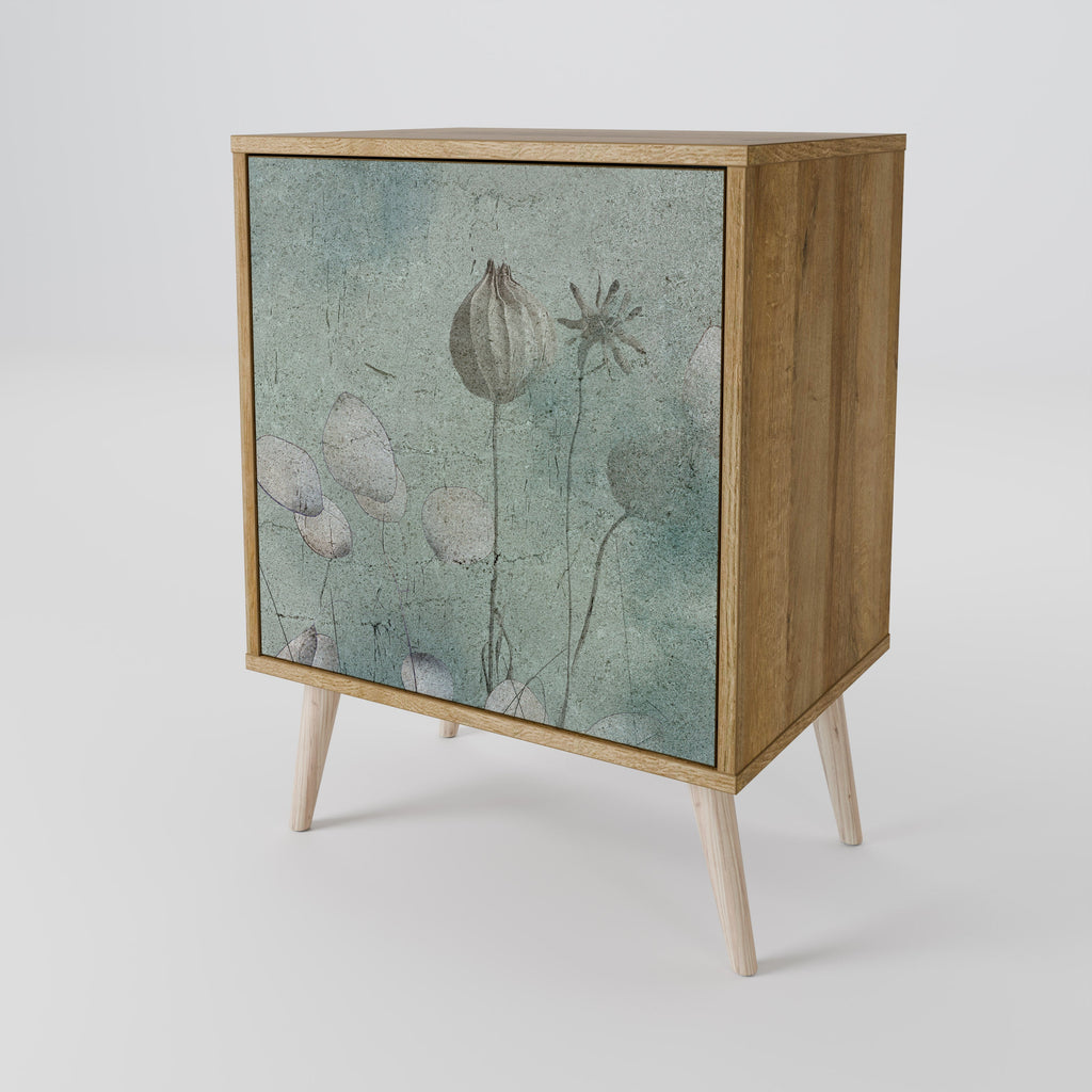 NIGHT LADY Aparador de 1 Porta em Efeito Carvalho