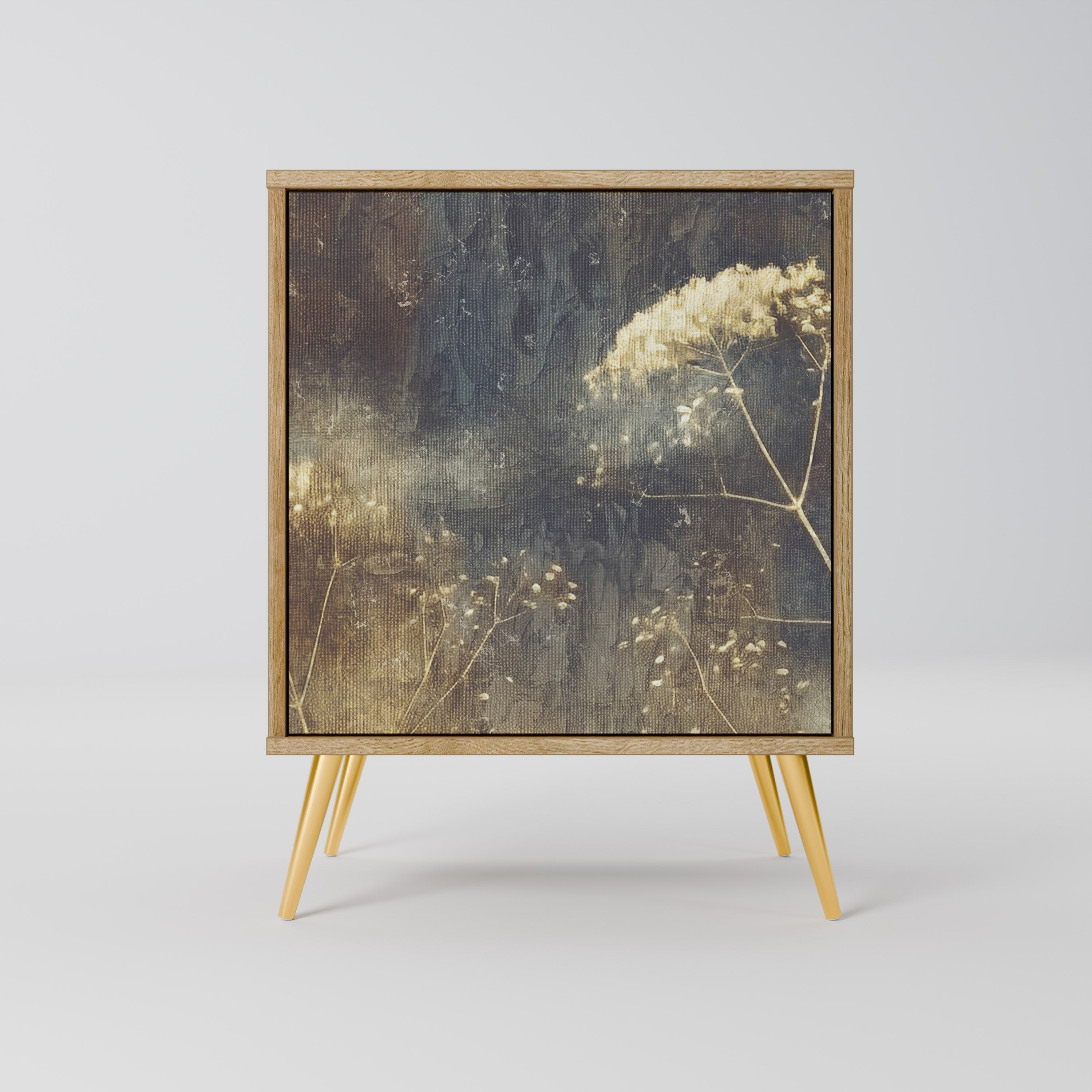 GENTLE POWER Aparador de 1 Porta em Efeito Carvalho