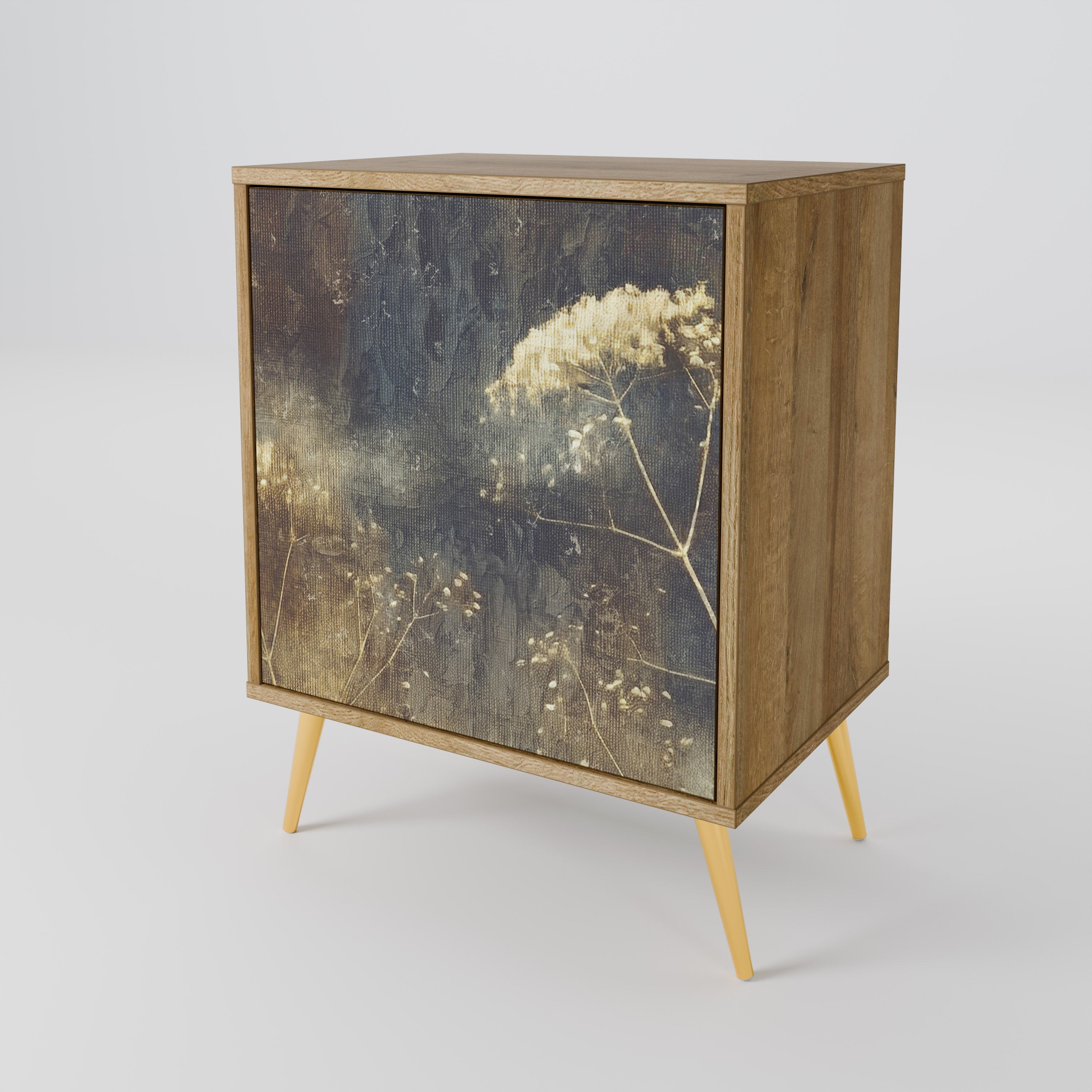 GENTLE POWER Aparador de 1 Porta em Efeito Carvalho