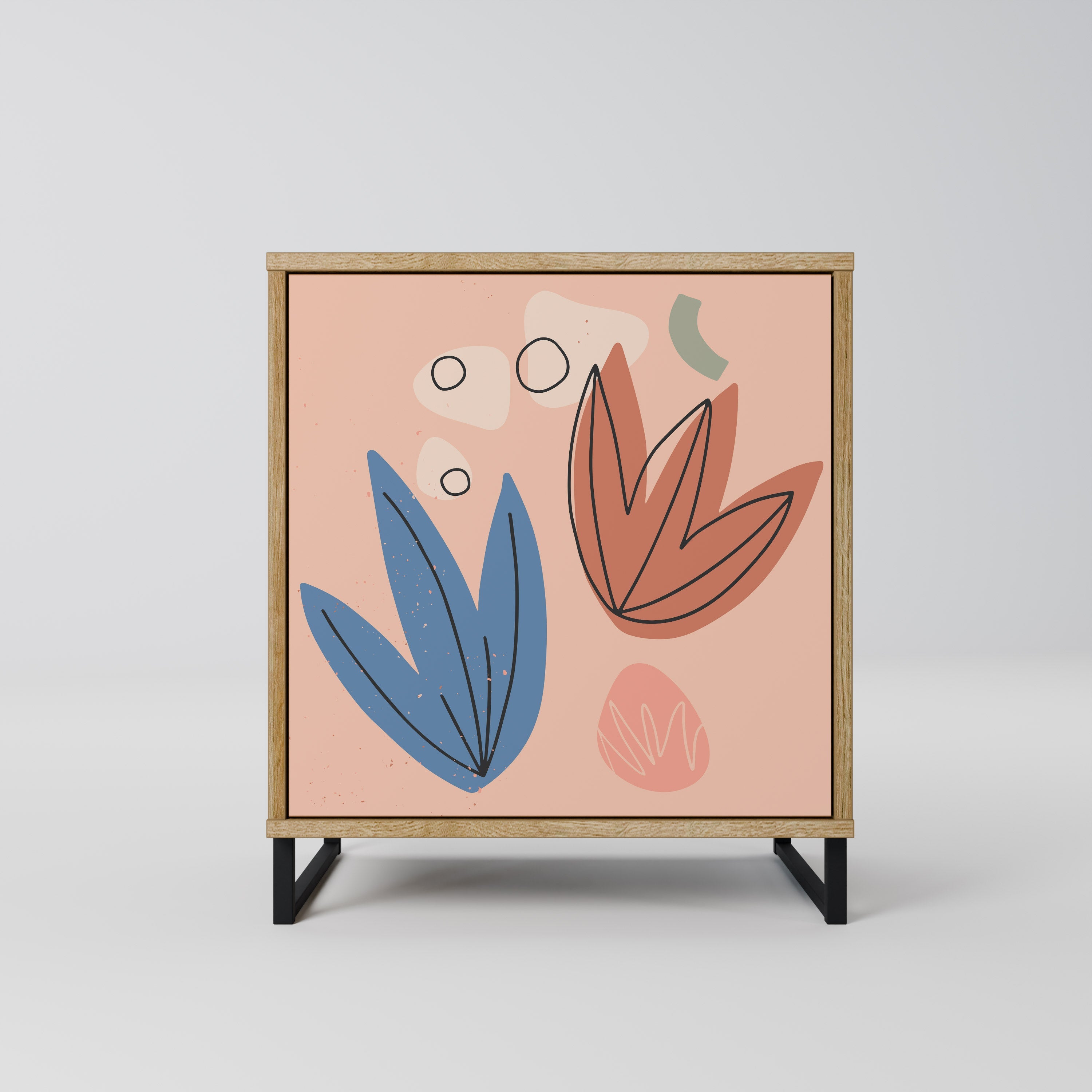 PASTEL DESTINY Aparador de 1 Porta em Efeito Carvalho