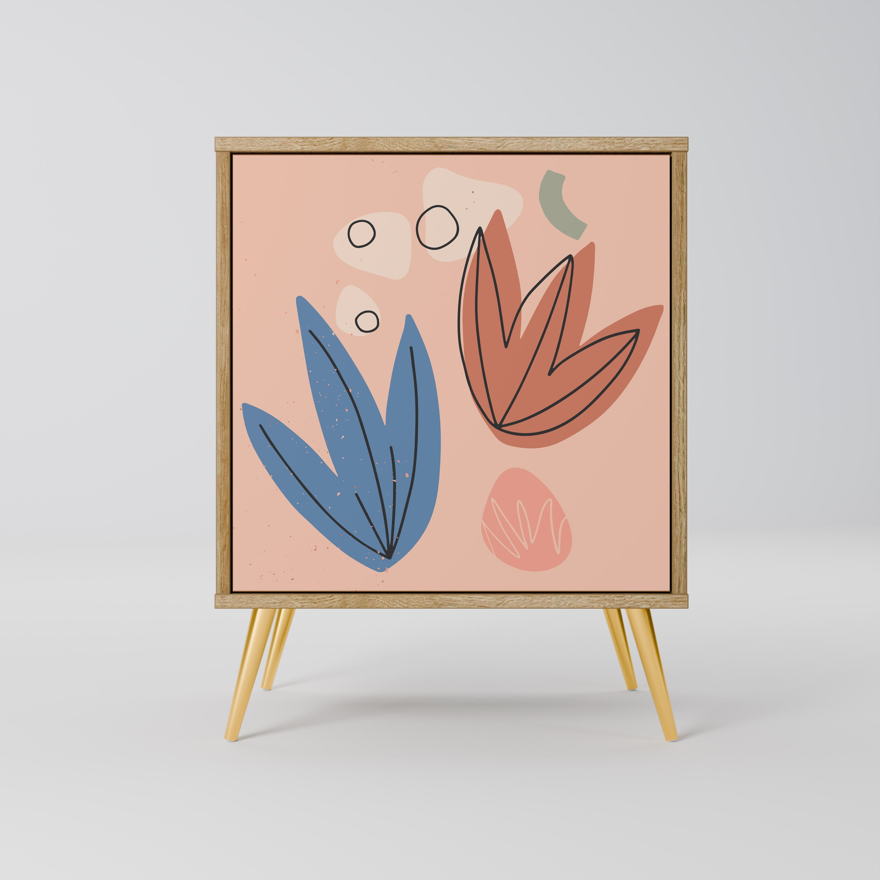 PASTEL DESTINY Aparador de 1 Porta em Efeito Carvalho