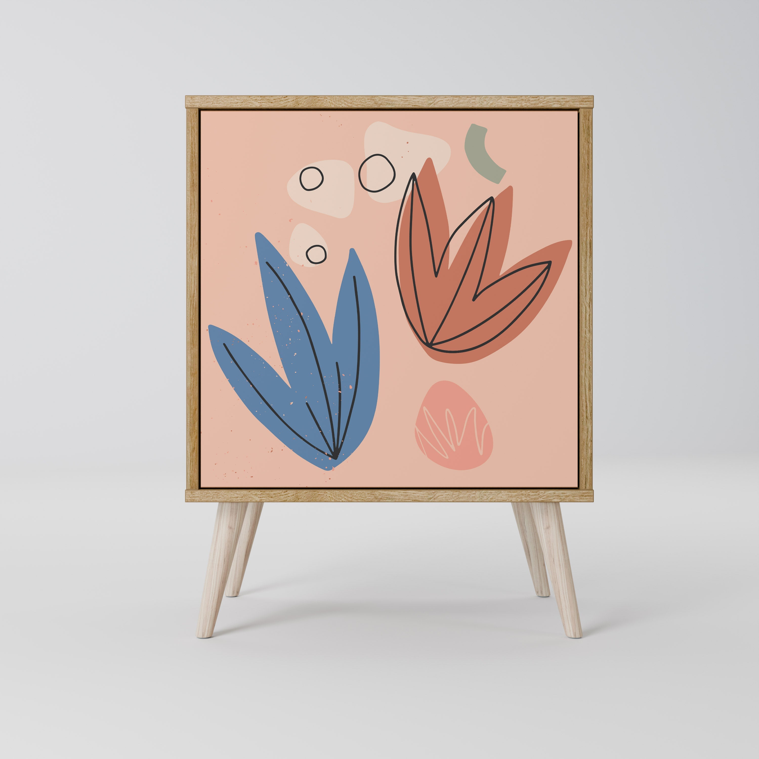 PASTEL DESTINY Aparador de 1 Porta em Efeito Carvalho