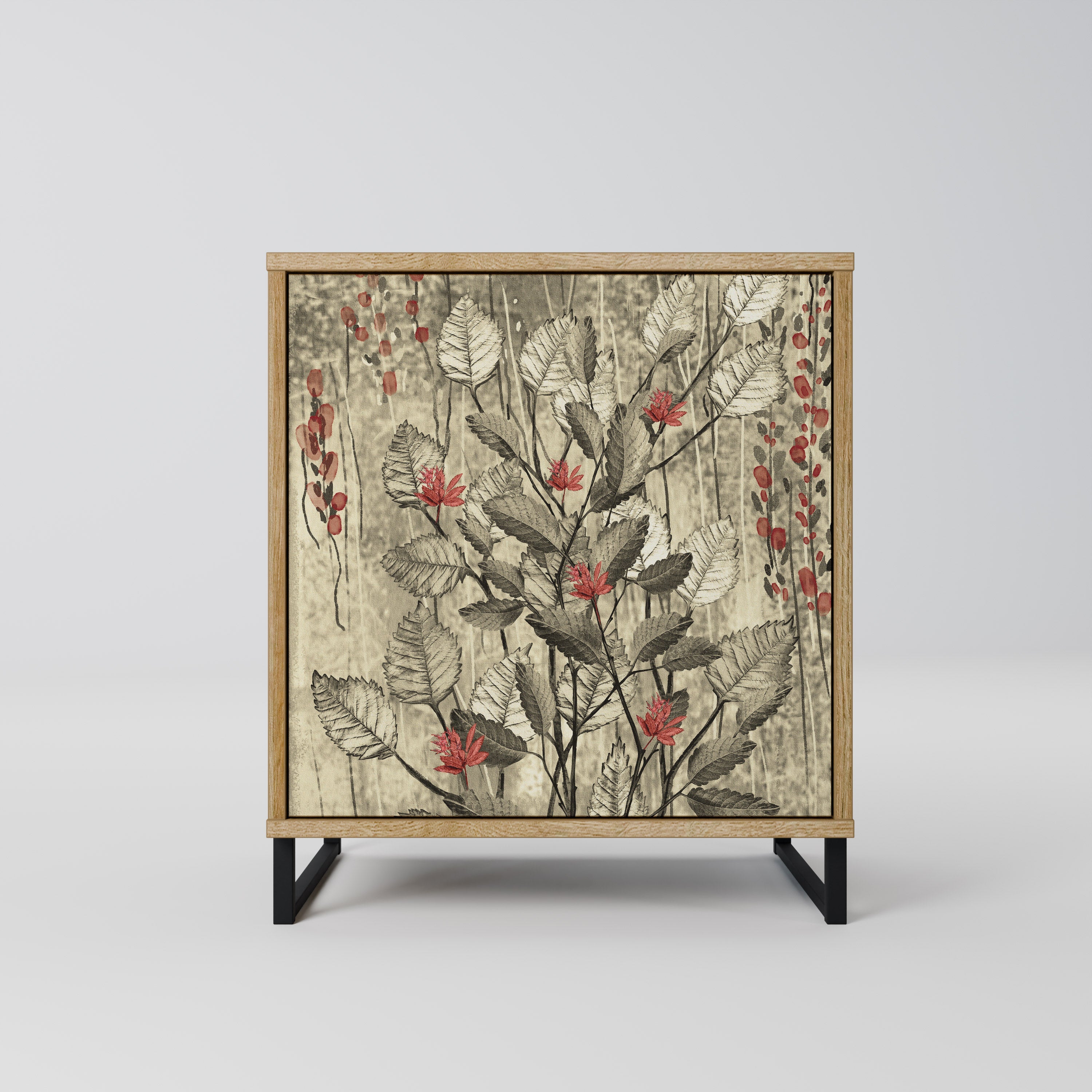 HERBAL GRACE Aparador de 1 Porta em Efeito Carvalho