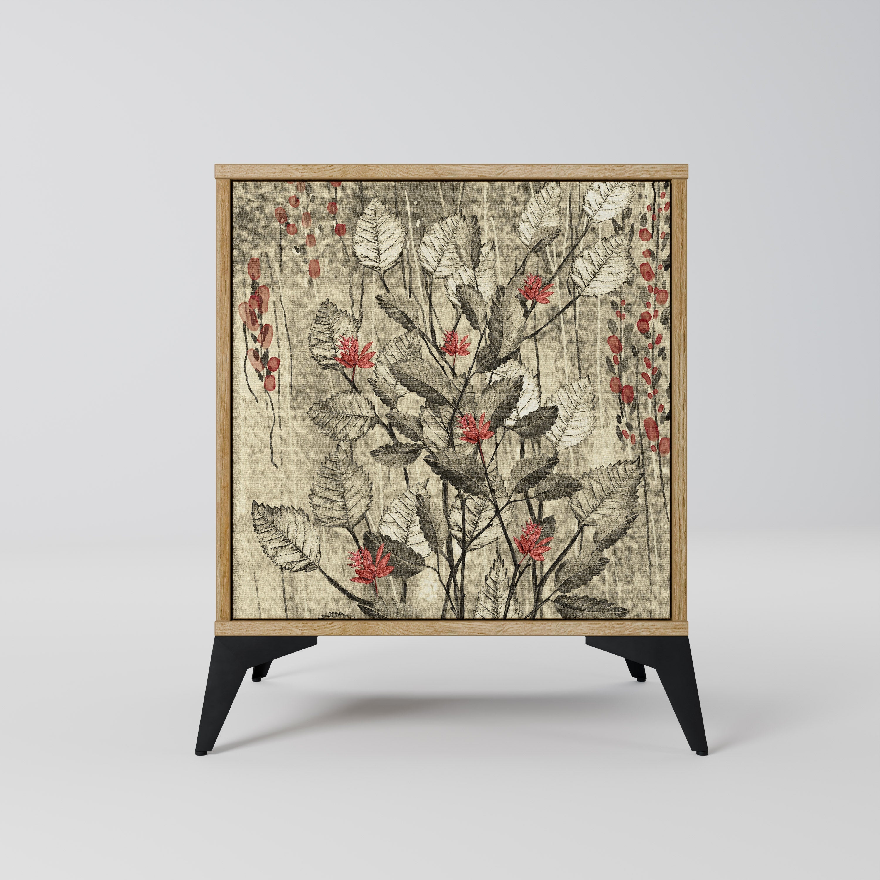 HERBAL GRACE Aparador de 1 Porta em Efeito Carvalho