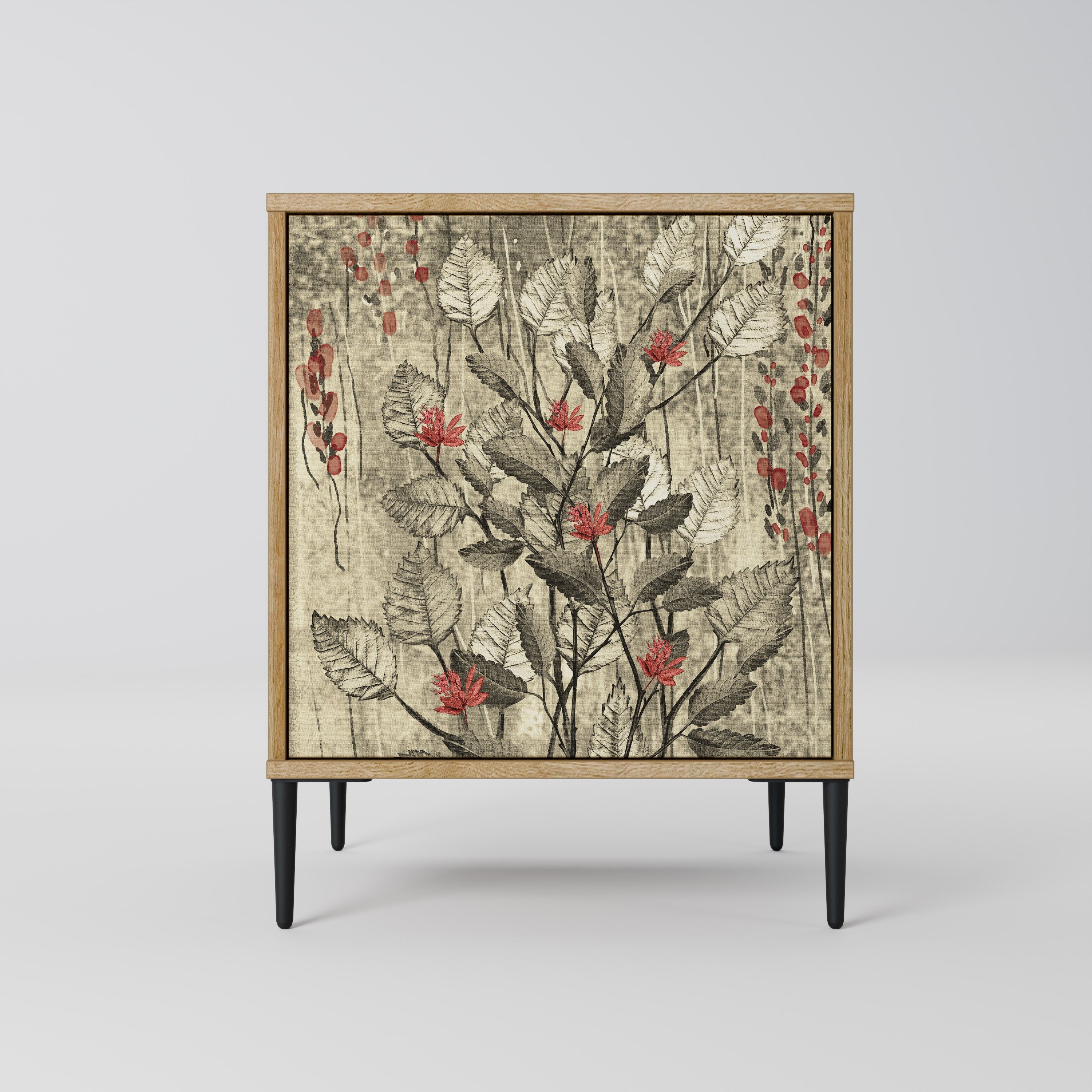 HERBAL GRACE Aparador de 1 Porta em Efeito Carvalho