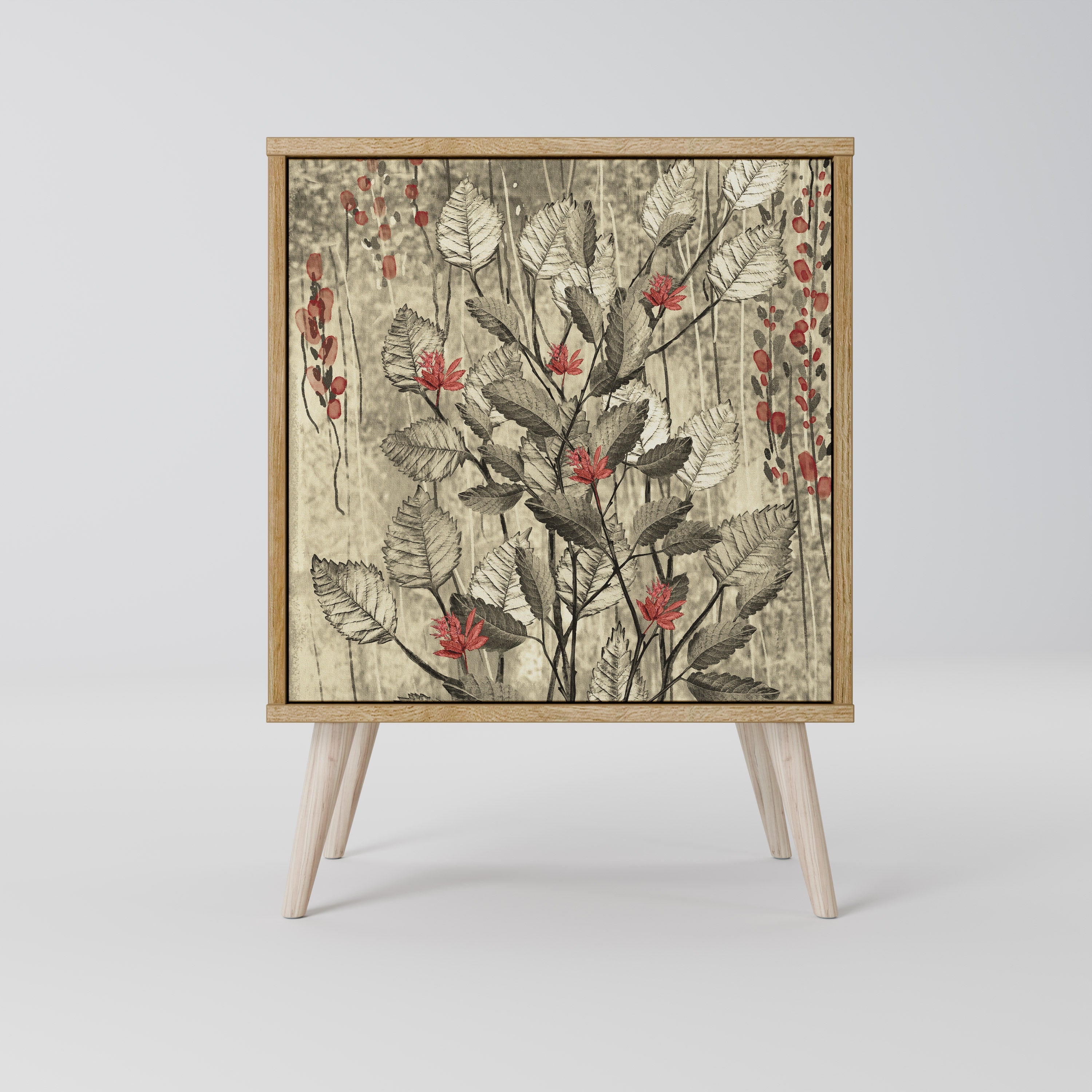 HERBAL GRACE Aparador de 1 Porta em Efeito Carvalho