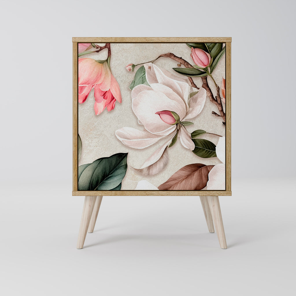 FLORAL GRACE Aparador de 1 Porta em Efeito Carvalho