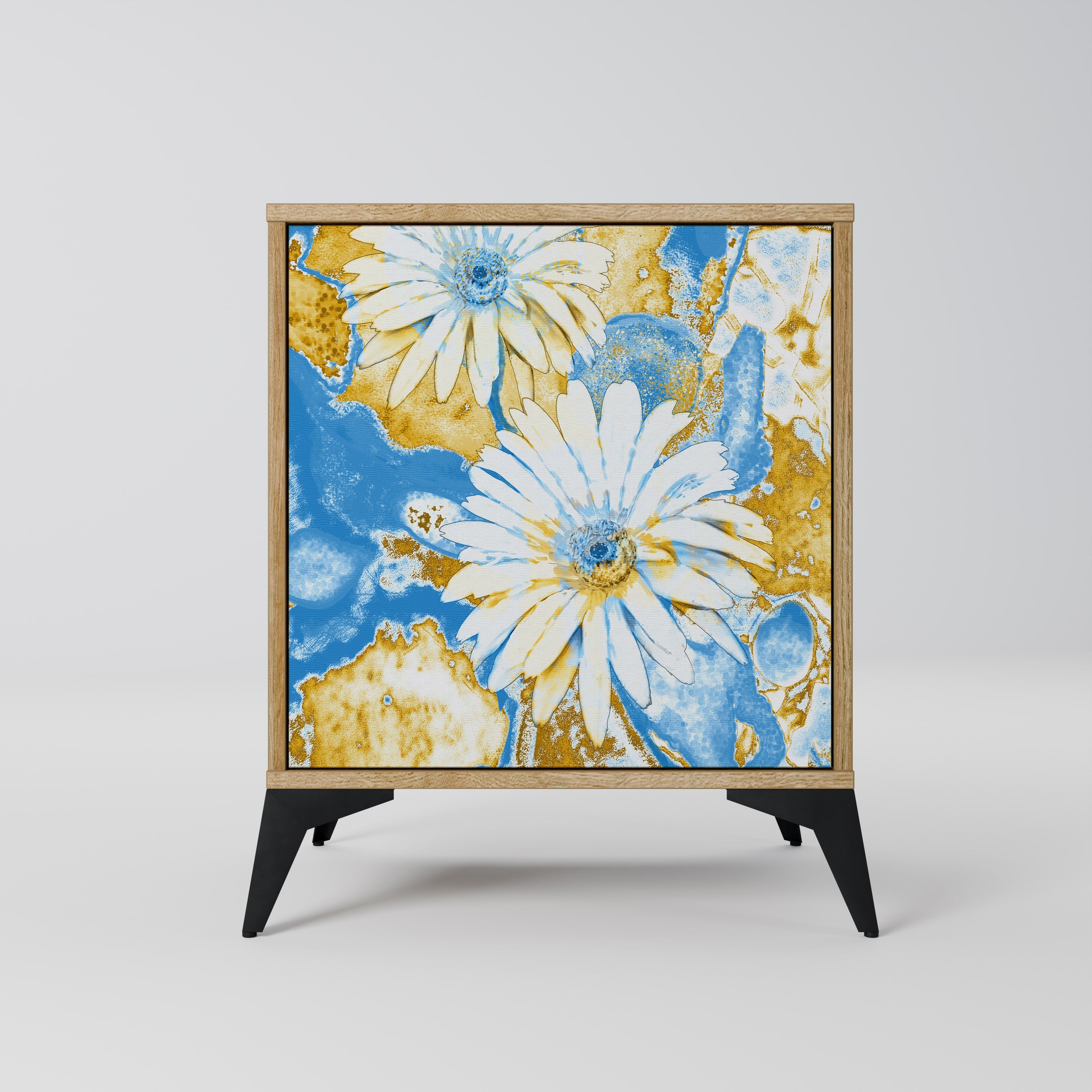 DAISY LUXE Aparador de 1 Porta em Efeito Carvalho