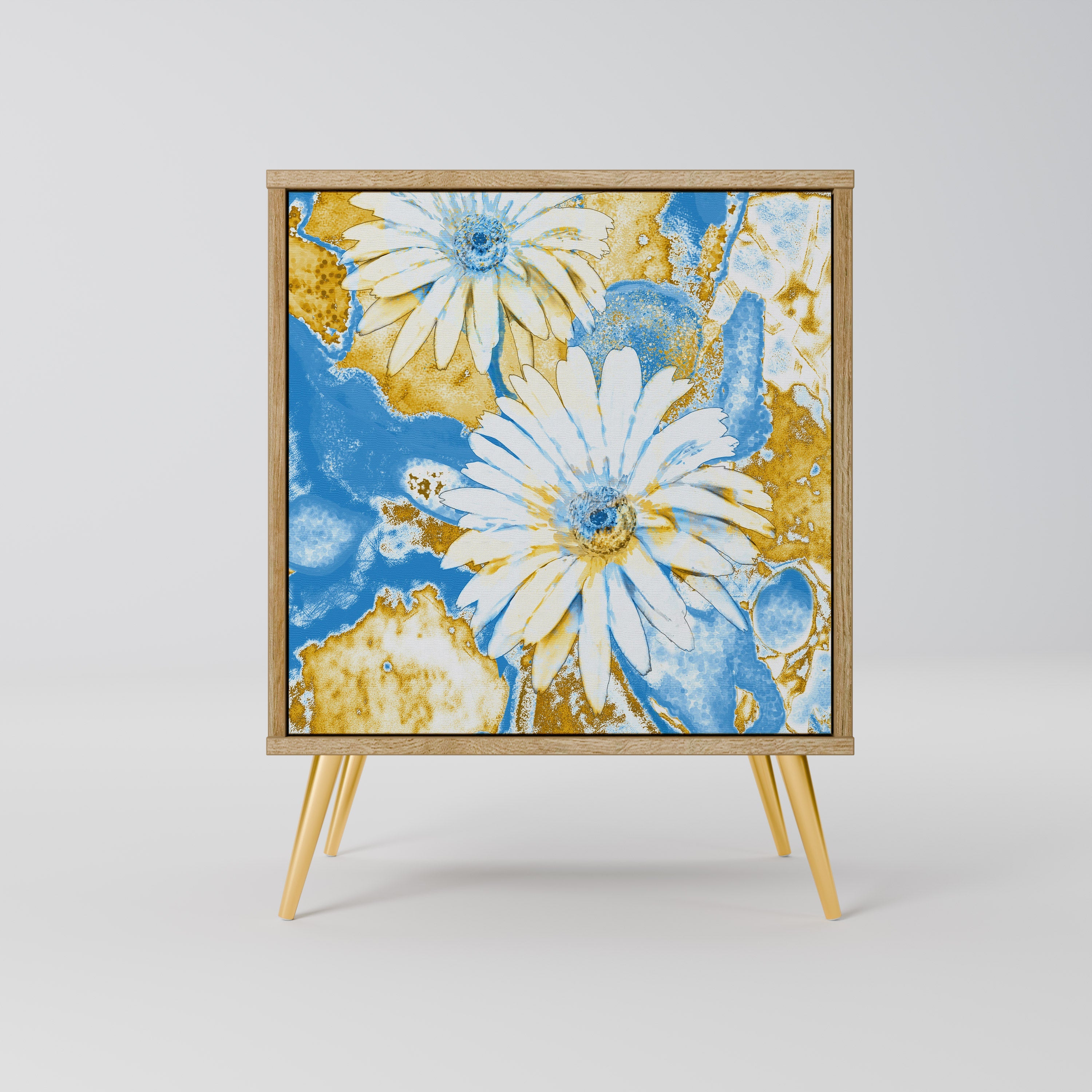 DAISY LUXE Aparador de 1 Porta em Efeito Carvalho