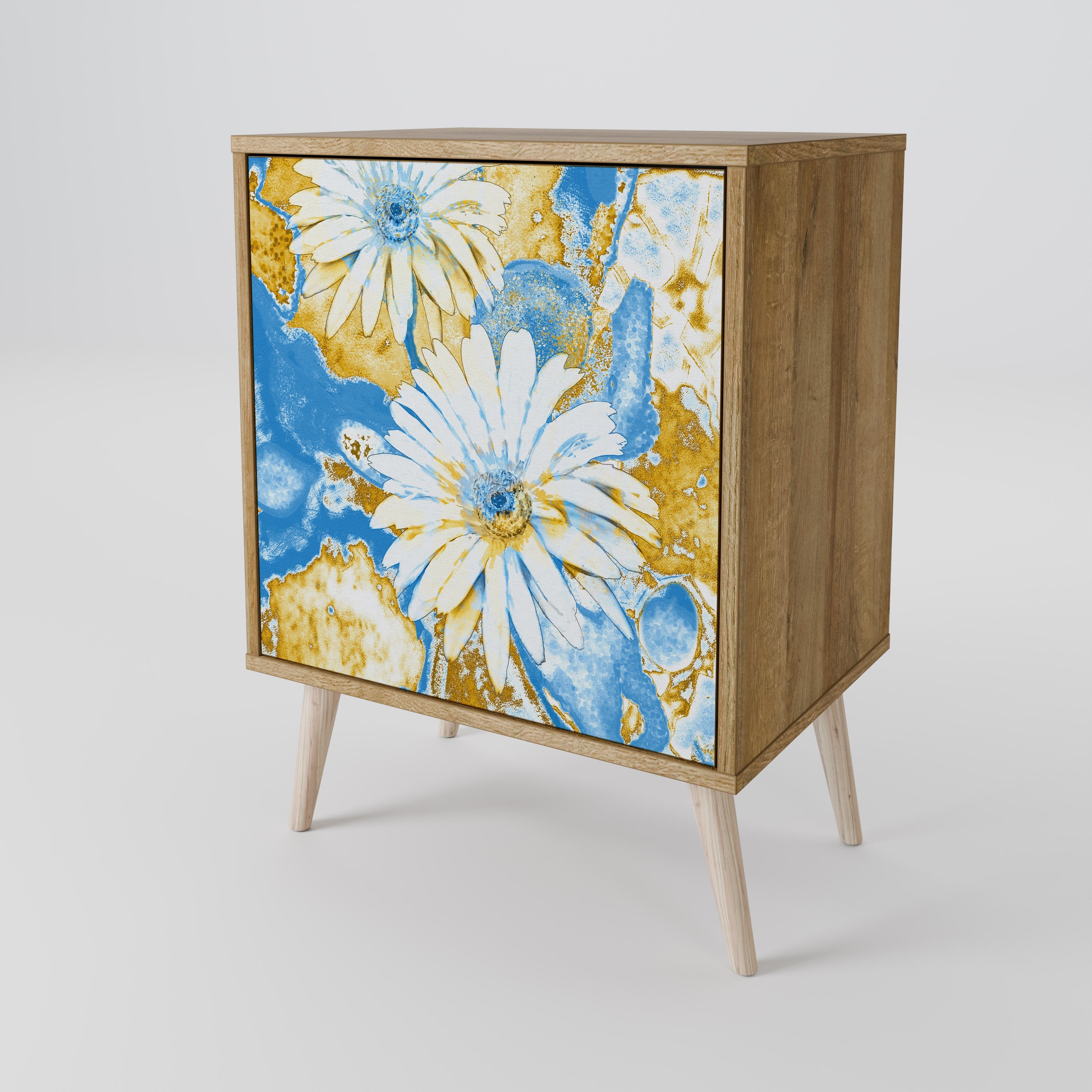 DAISY LUXE Aparador de 1 Porta em Efeito Carvalho