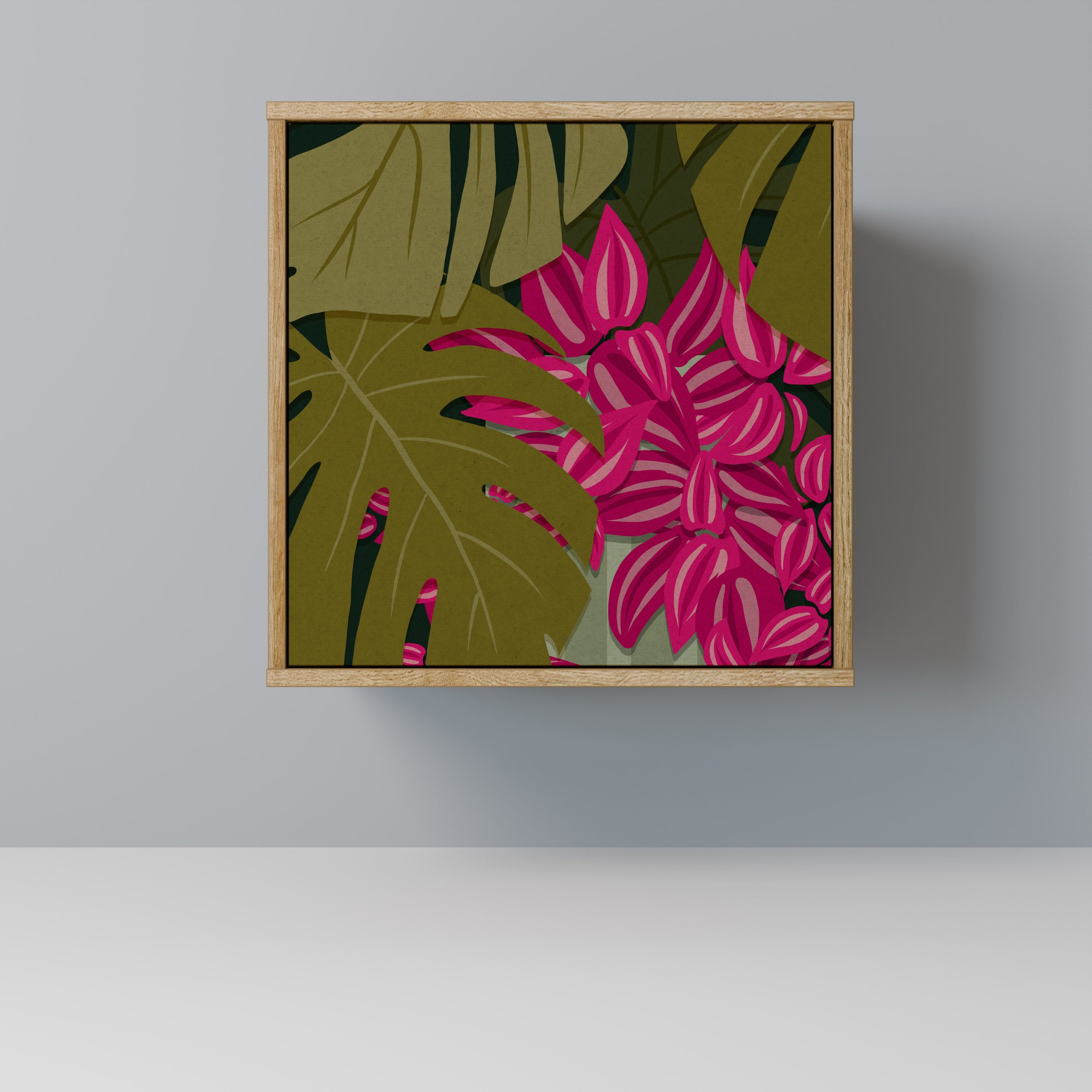 TROPICAL BEAUTY Aparador de 1 Porta em Efeito Carvalho