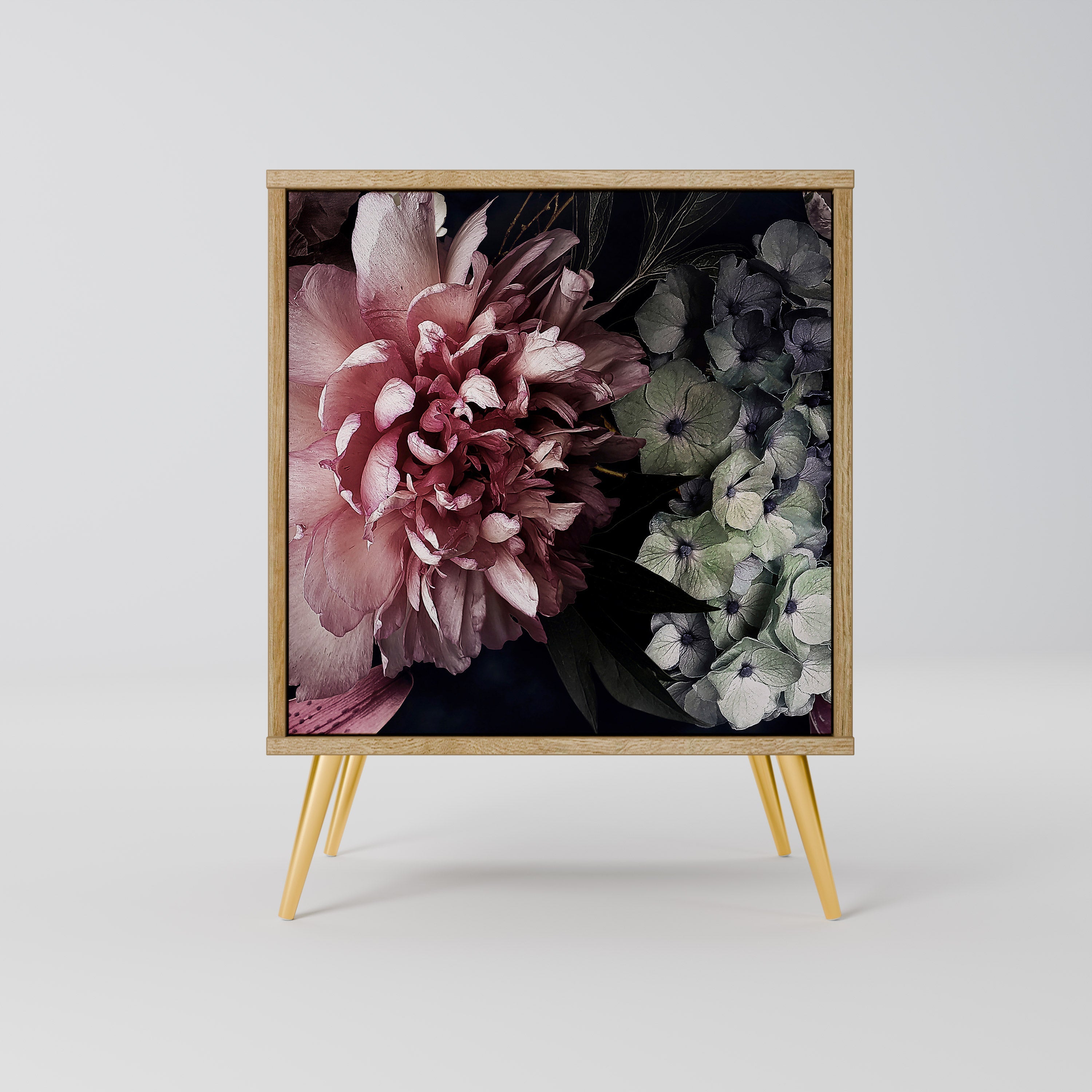 PURE BLOSSOM Aparador de 1 Porta em Efeito Carvalho