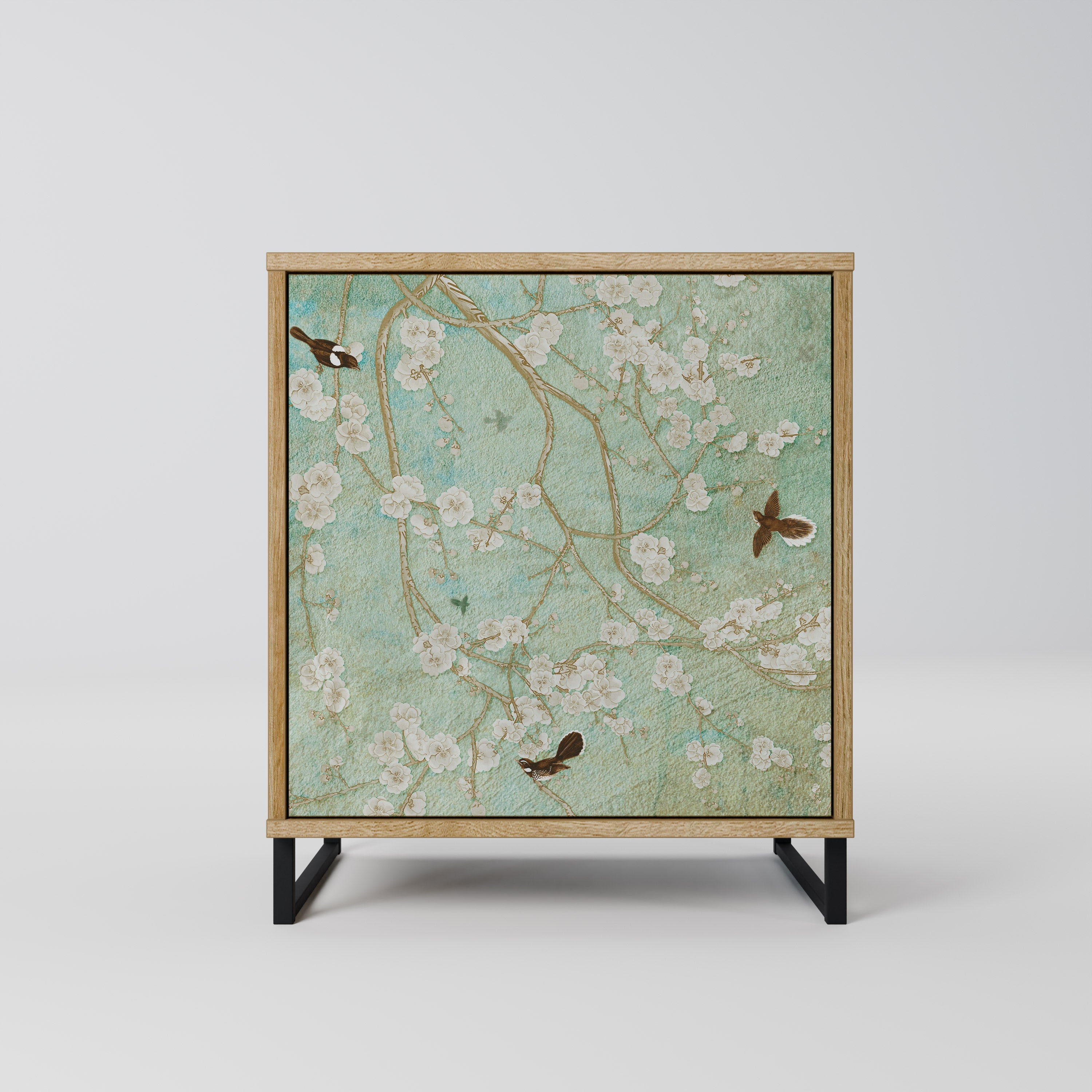 BLOOMING CHARM Aparador de 1 Porta em Efeito Carvalho