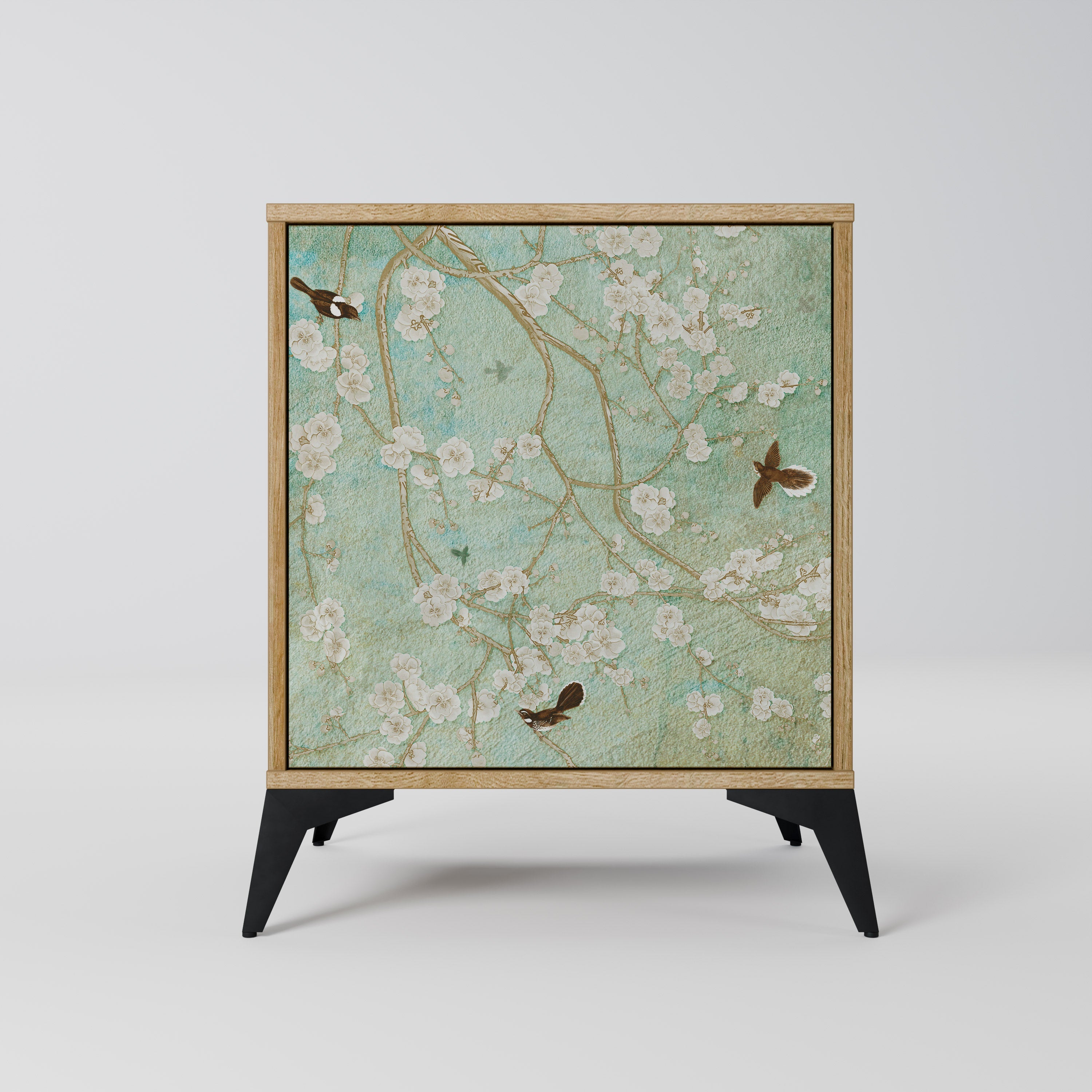 BLOOMING CHARM Aparador de 1 Porta em Efeito Carvalho