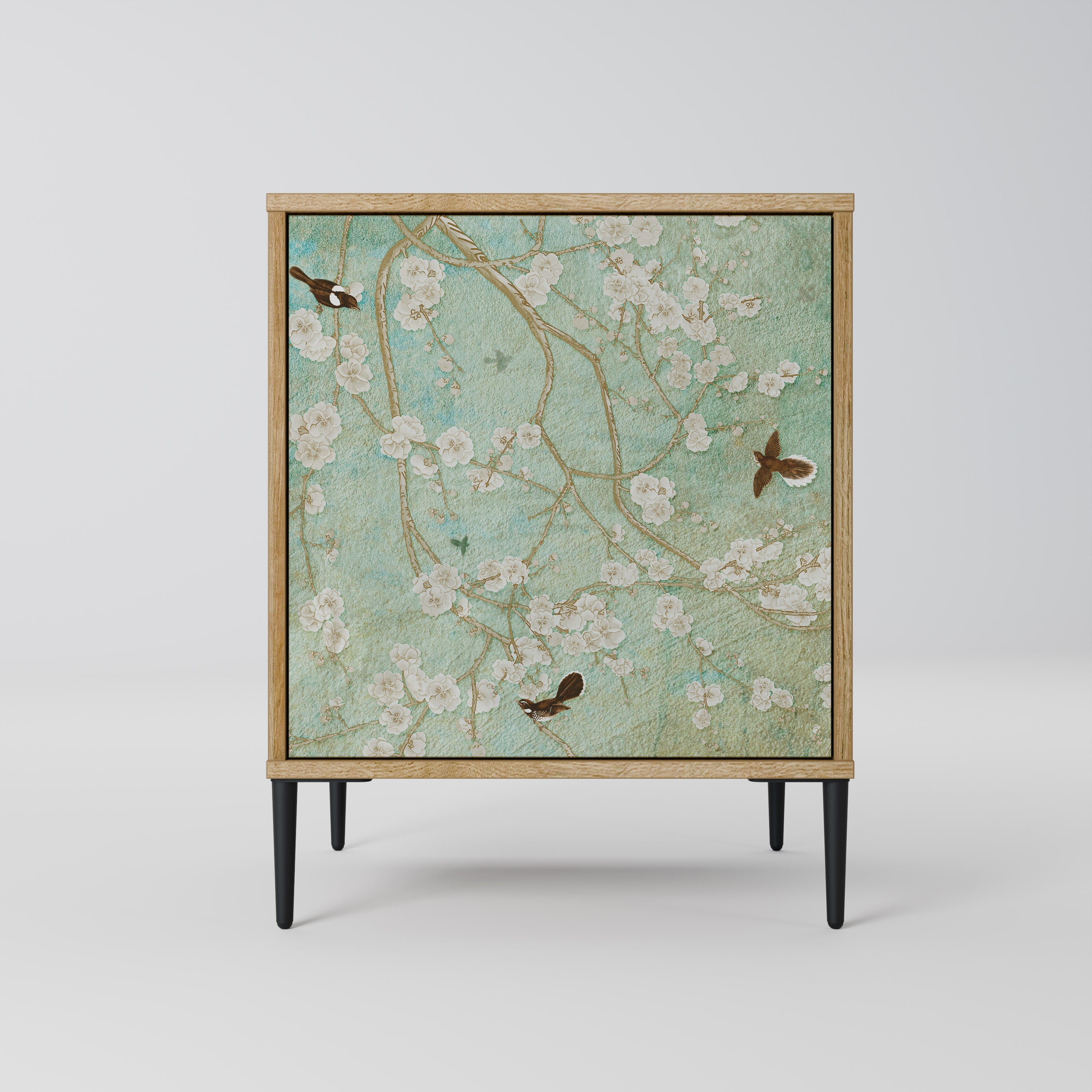 BLOOMING CHARM Aparador de 1 Porta em Efeito Carvalho