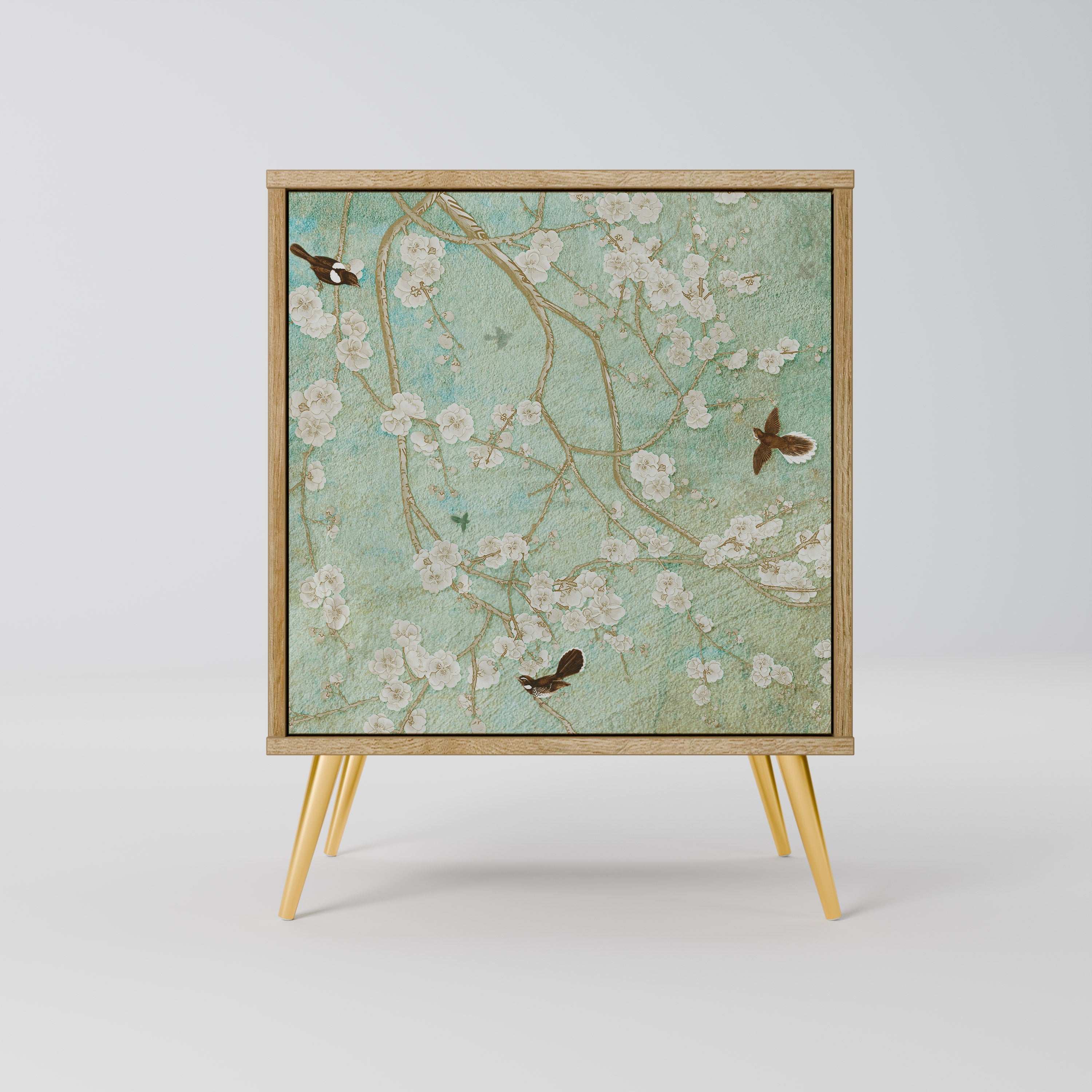 BLOOMING CHARM Aparador de 1 Porta em Efeito Carvalho