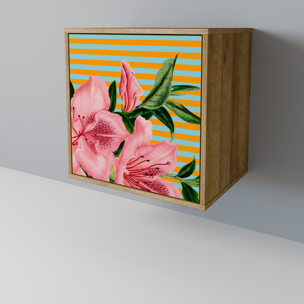 FRAGILE BEAUTY Aparador de 1 Porta em Efeito Carvalho