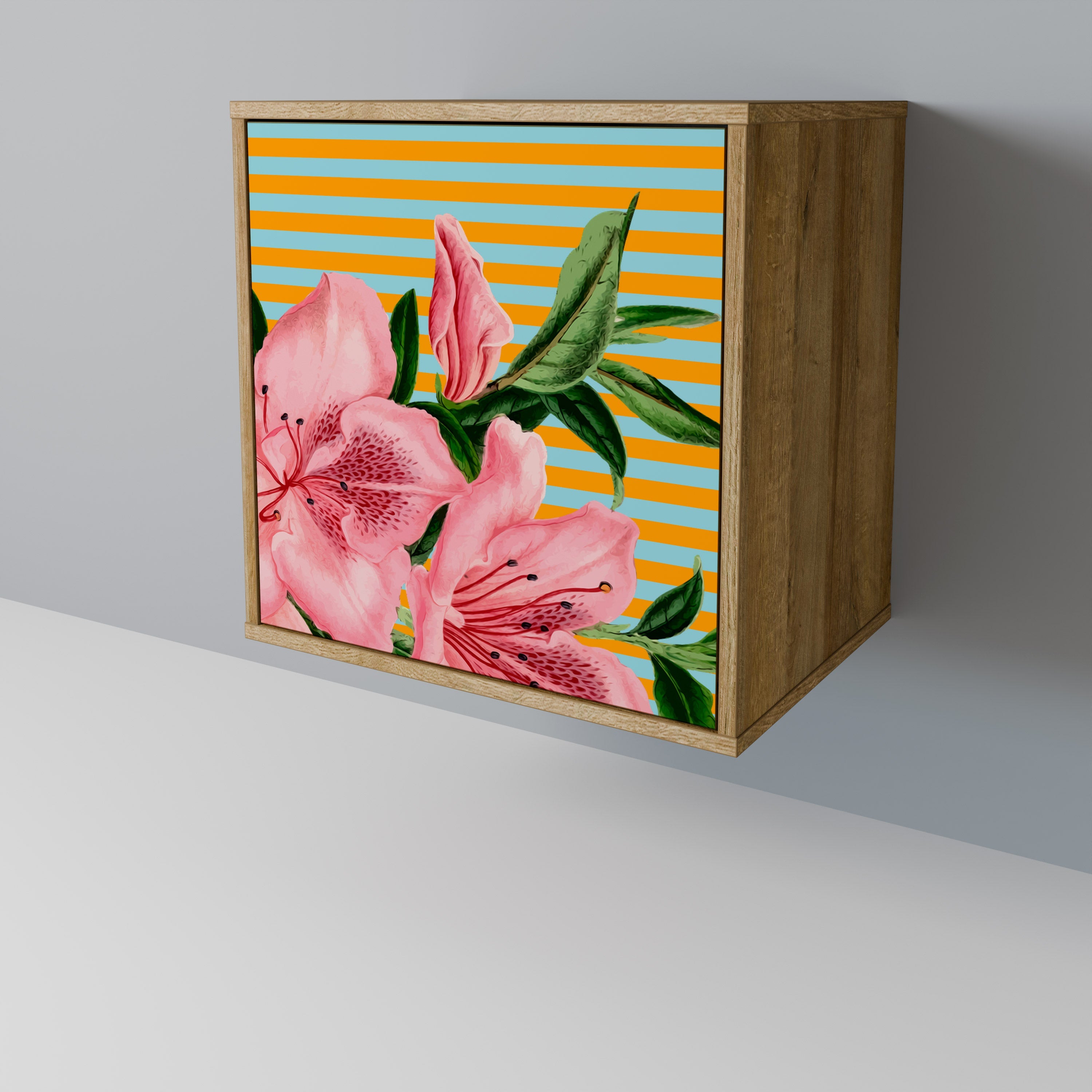 FRAGILE BEAUTY Aparador de 1 Porta em Efeito Carvalho