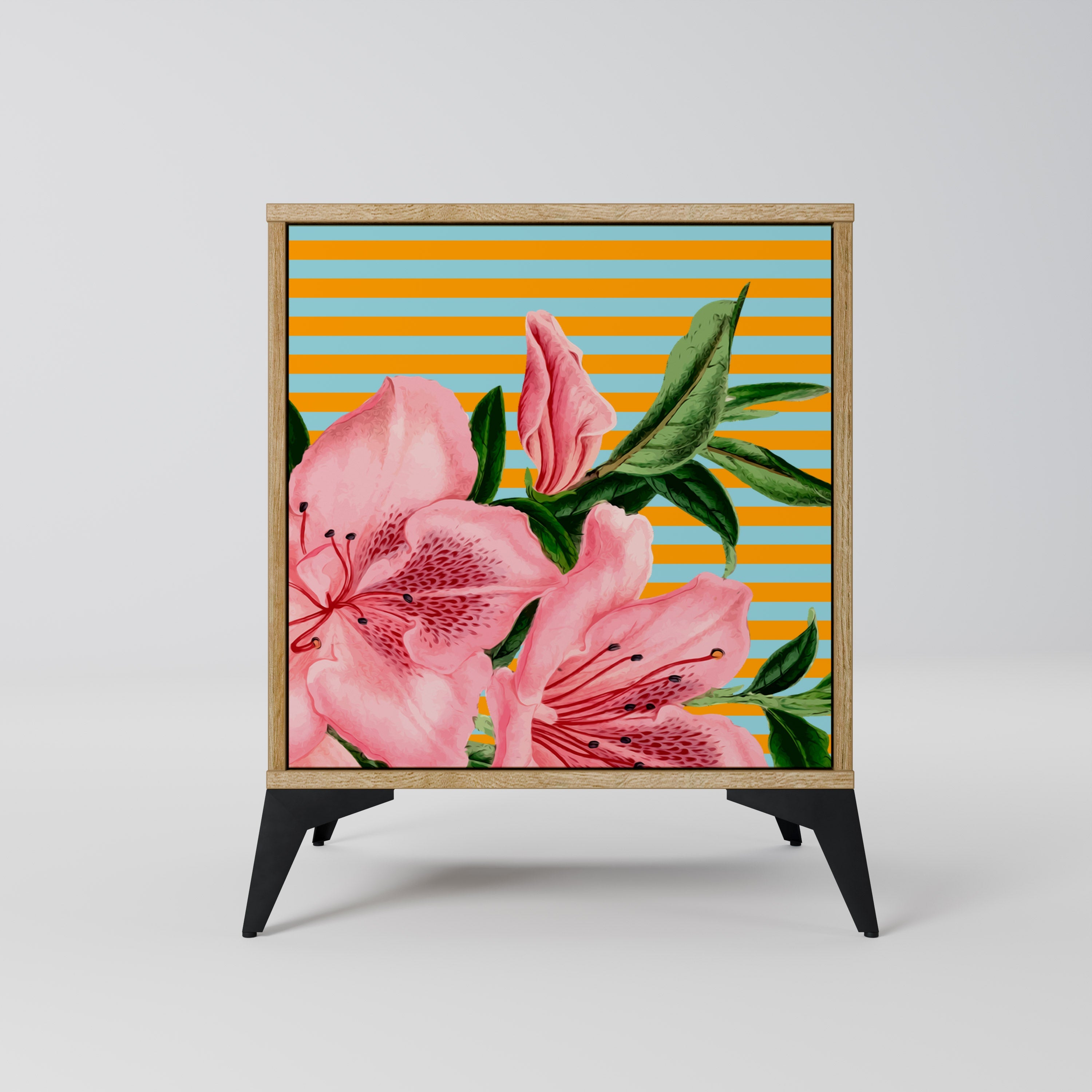 FRAGILE BEAUTY Aparador de 1 Porta em Efeito Carvalho